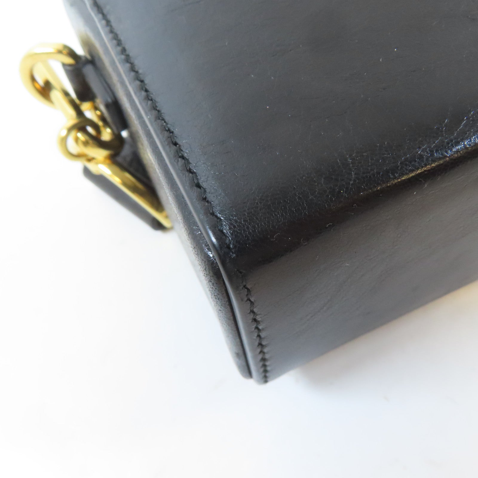 Dior 牛皮皮革Mini Montaigne金扣肩背袋黑色