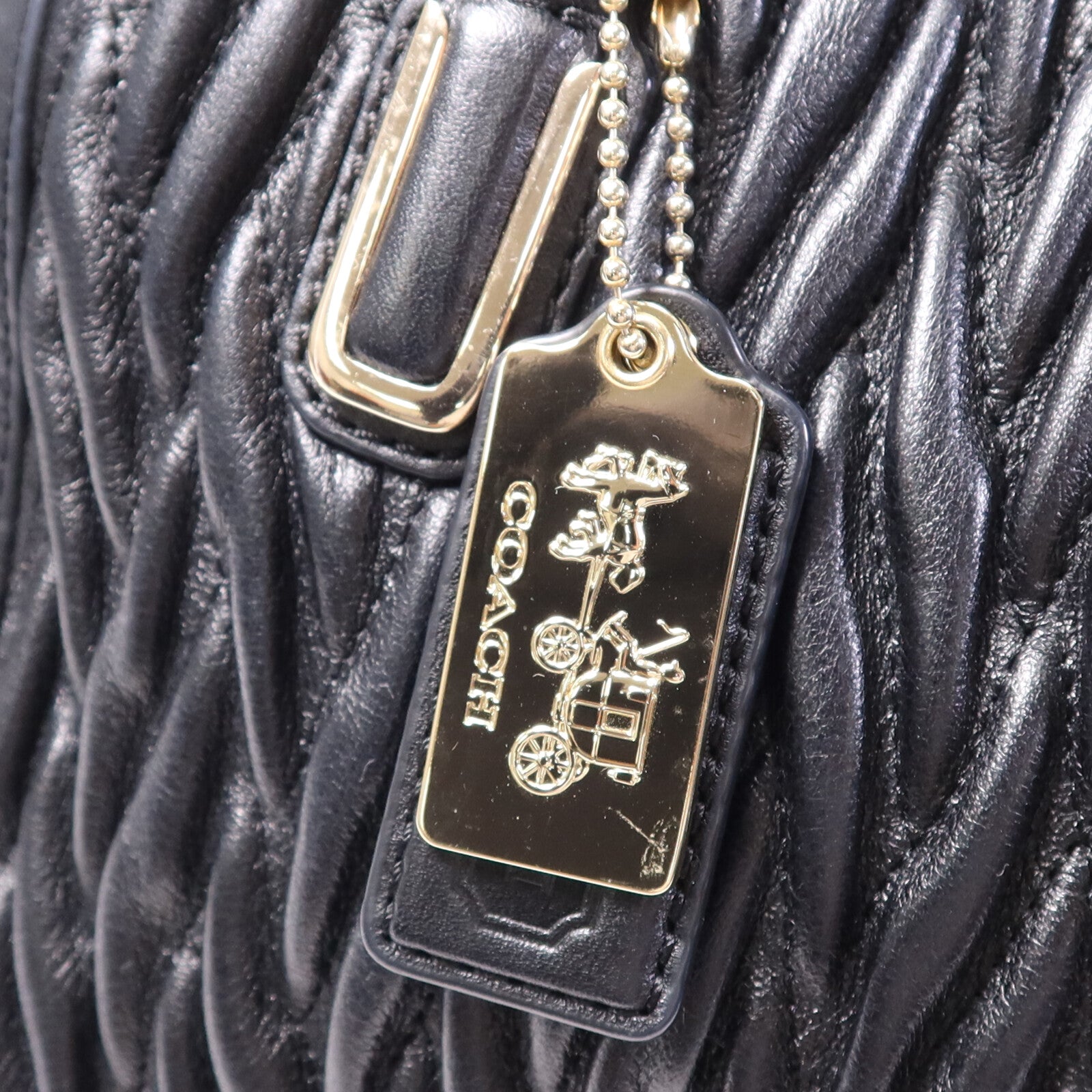 COACH 牛皮皮革Madison Gathered金扣肩背袋