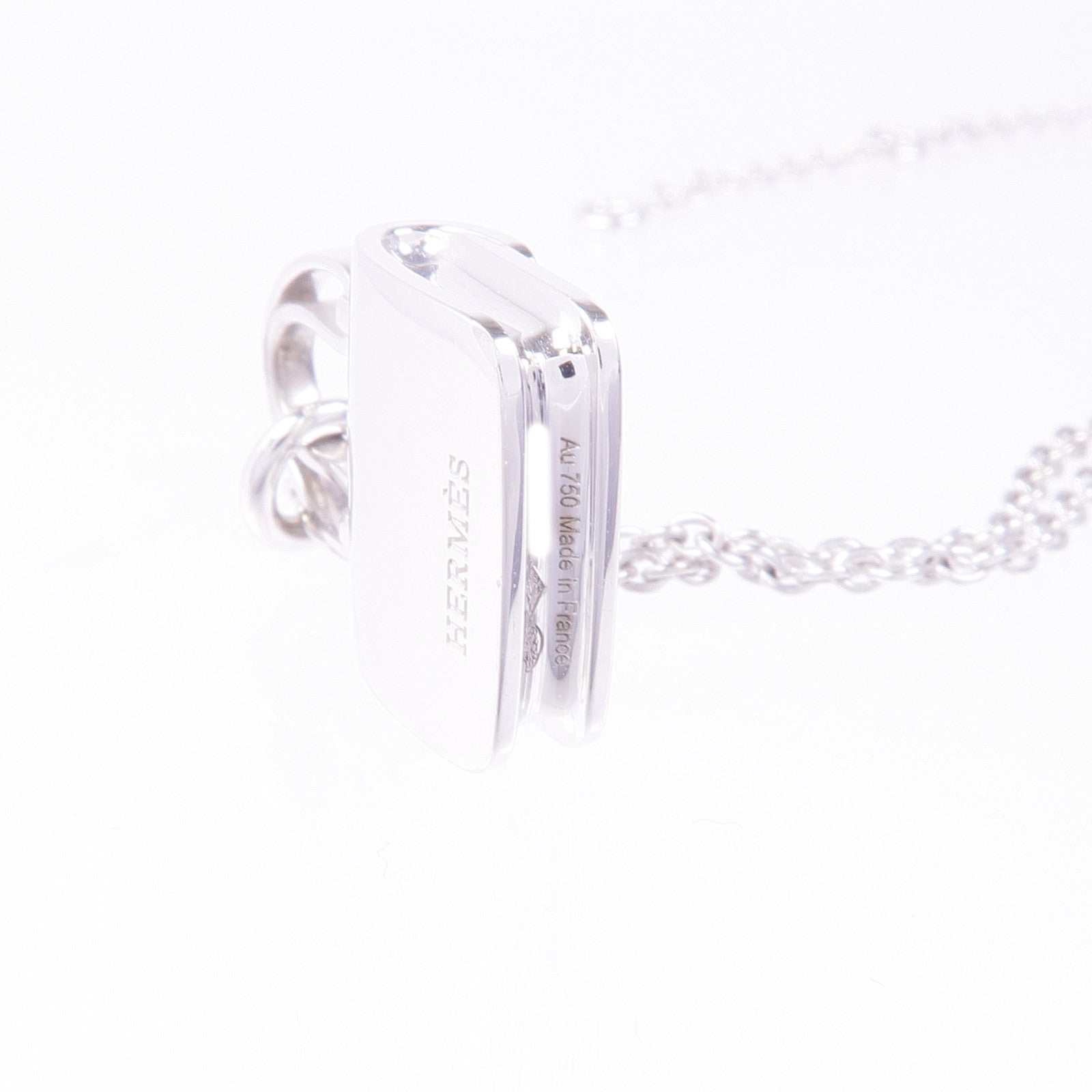 HERMES 18K白金Amulettes Constance Diamond Necklace鑽石項鍊