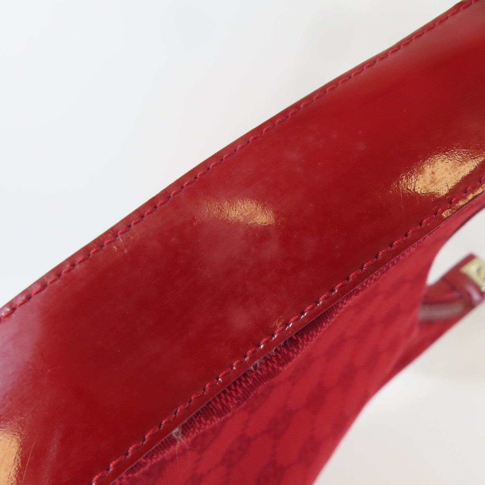 GUCCI 帆布Shoulder Bag金扣肩背袋紅色