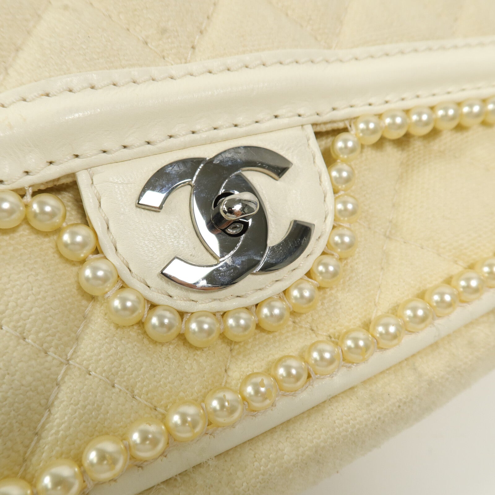 CHANEL 帆布Chain Shoulder Bag鏈帶肩背袋