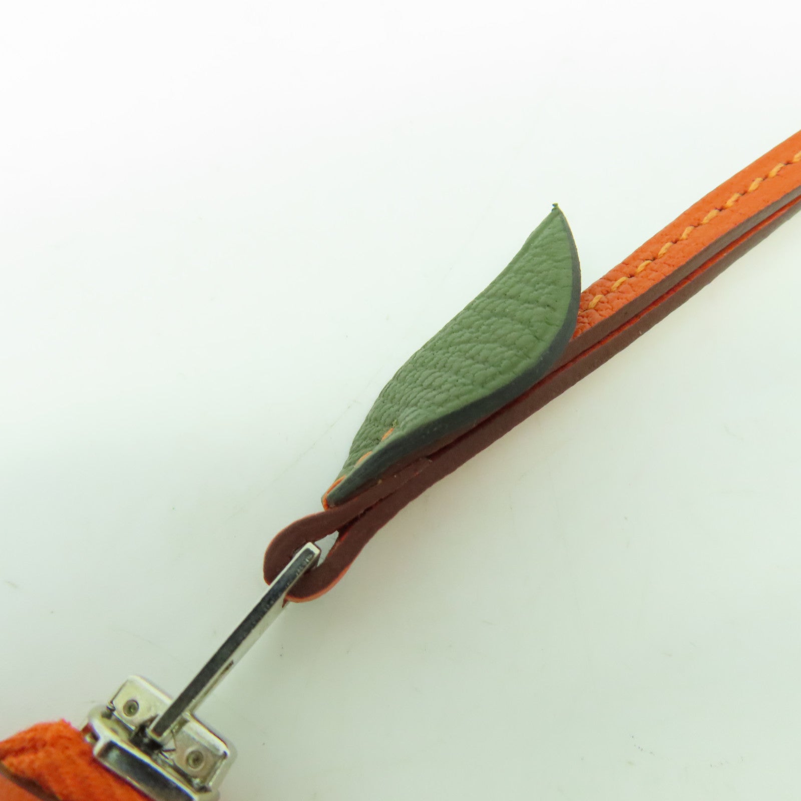 HERMES 【激減優惠】Myzore山羊皮革Tutti Frutti Orange銀扣掛飾橙色