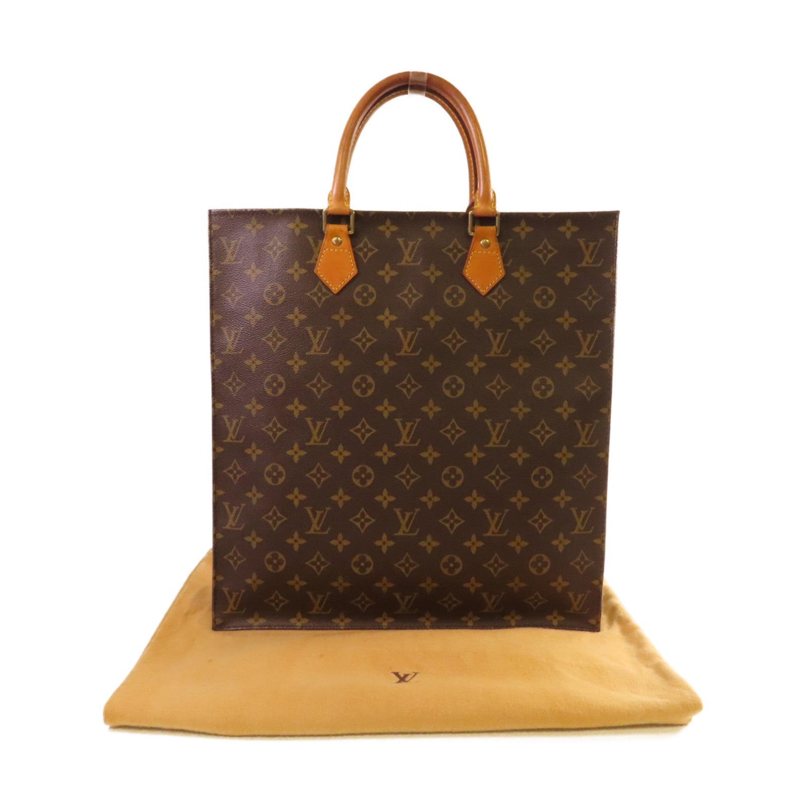 LOUIS VUITTON Monogram Sac Plat Tote Bag手挽袋啡色