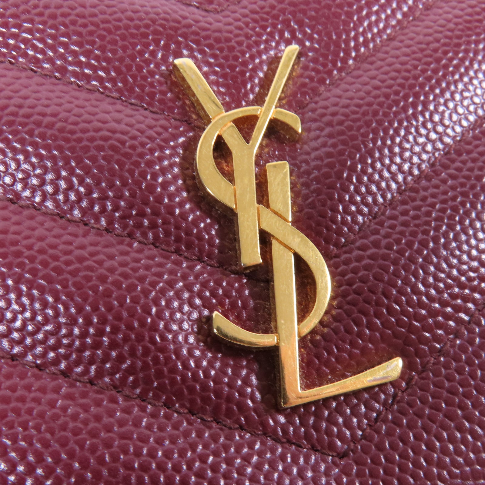 YVES SAINT LAURENT 牛皮皮革Wallet金扣錢包