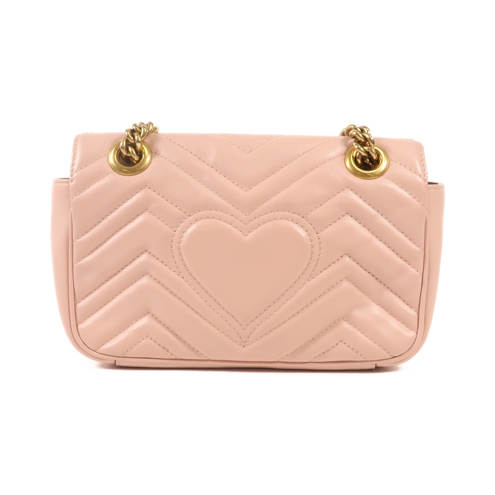 GUCCI 牛皮皮革GG Marmont金扣鏈帶肩背袋