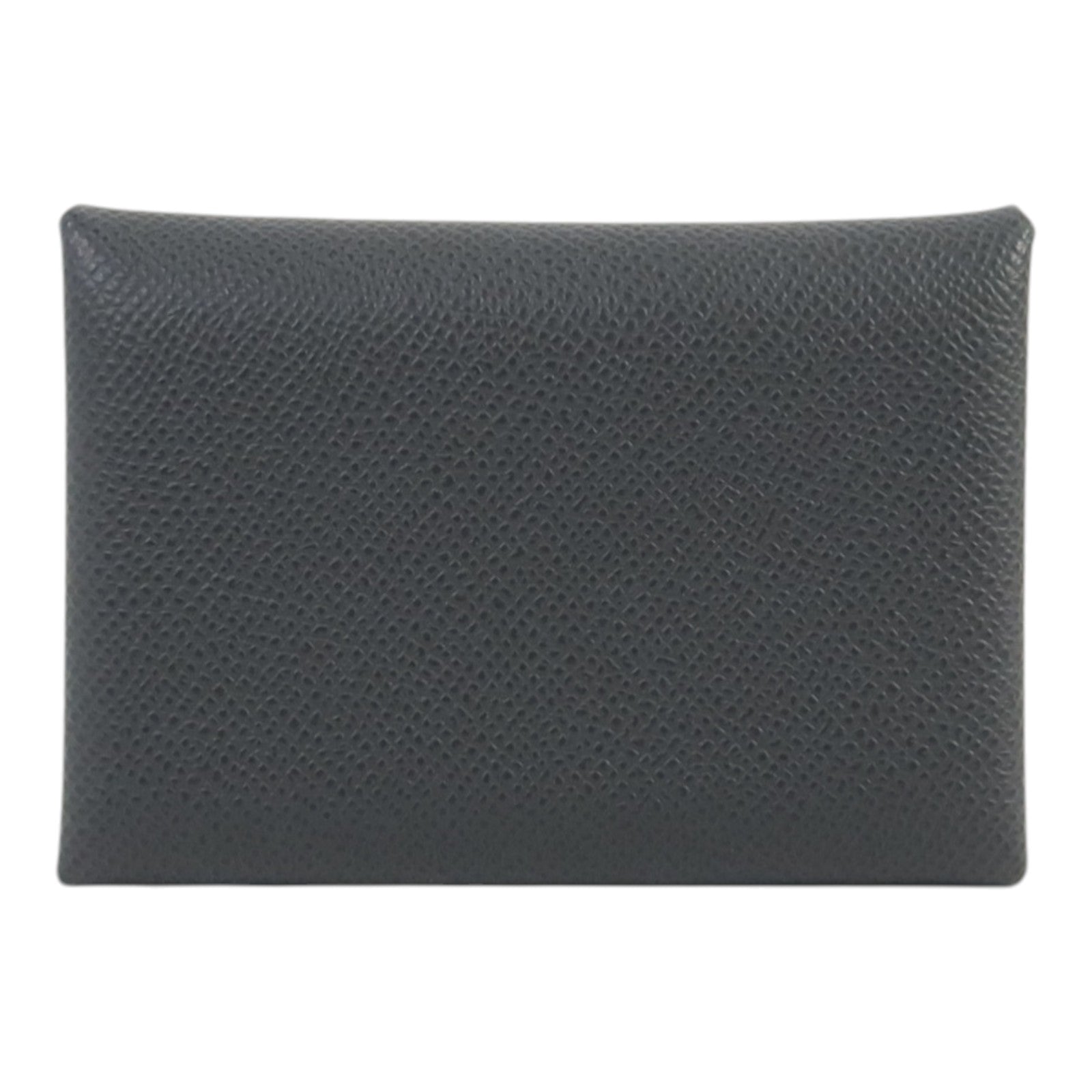 HERMES Epsom皮革Calvi Duo Compact Card Case銀扣卡片套Ardoise