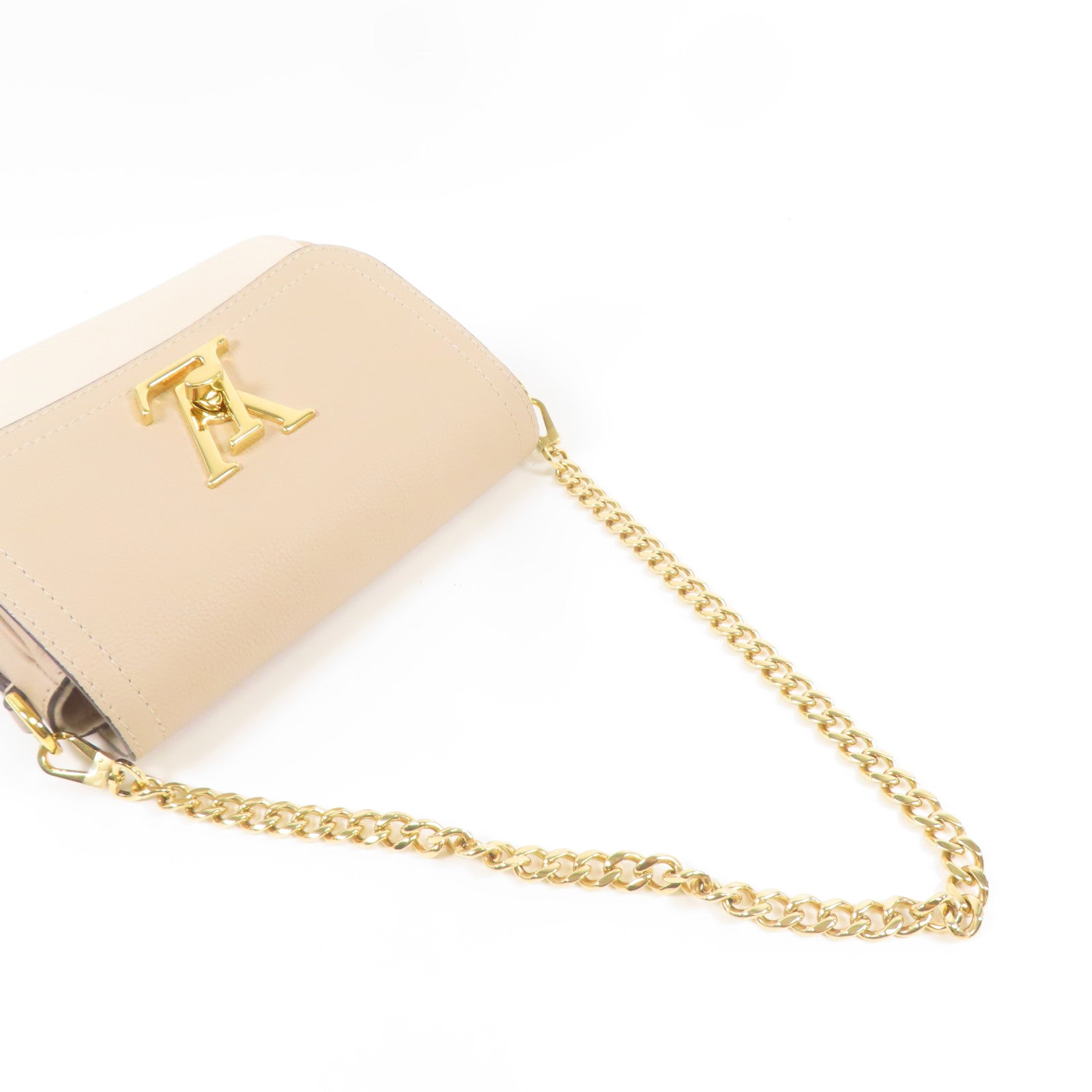 LOUIS VUITTON 牛皮皮革Lockme Tender金扣鏈帶肩背袋