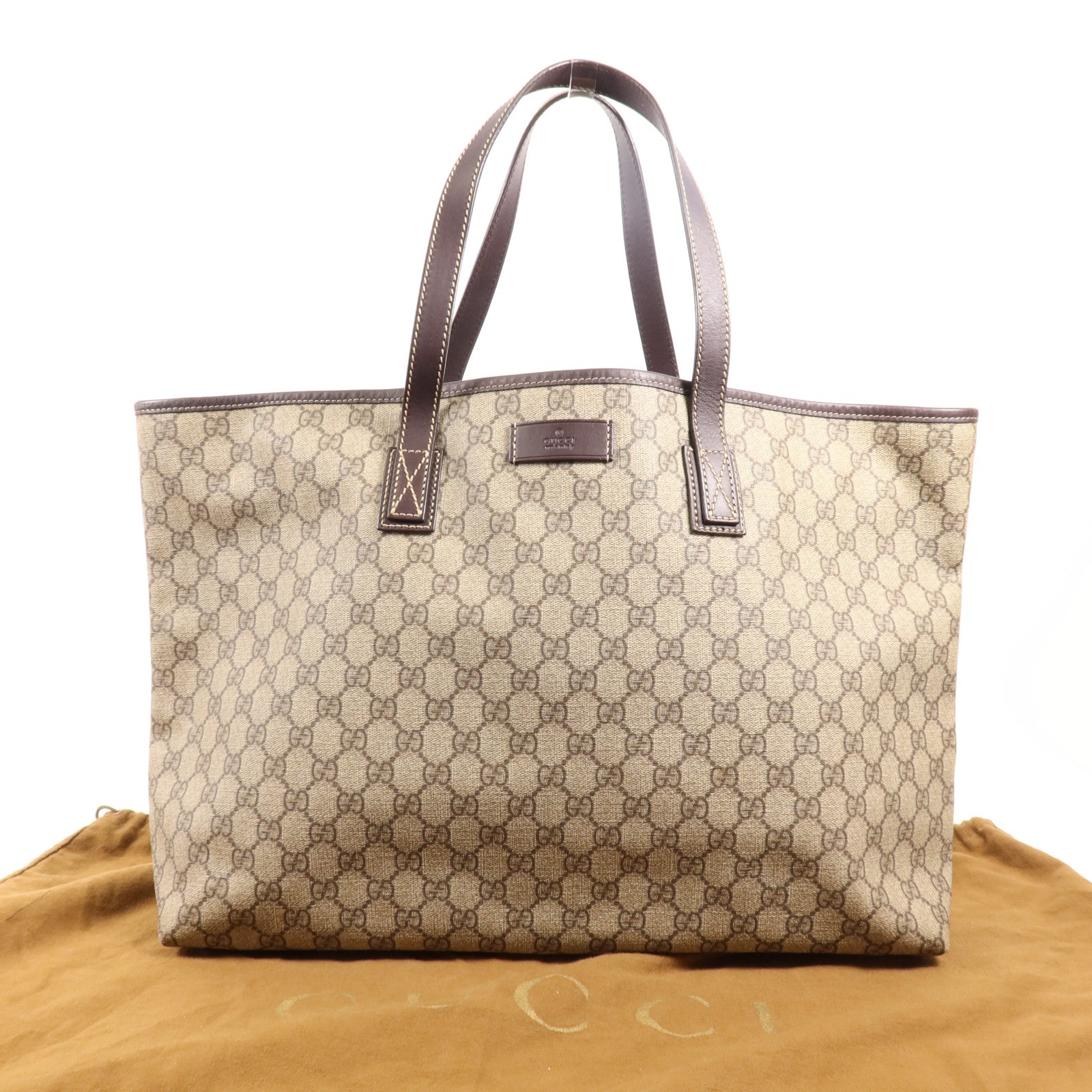 GUCCI 塗層帆布Tote Bag銀扣手挽袋