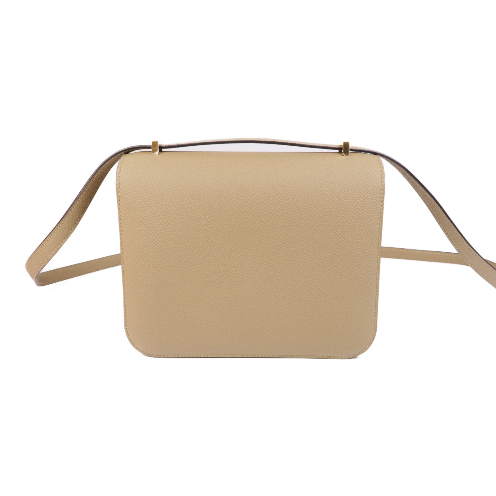 HERMES GHW Constance Mini 2Way Shoulder Hand Bag Veau Epsom Leather 1C Poussiere