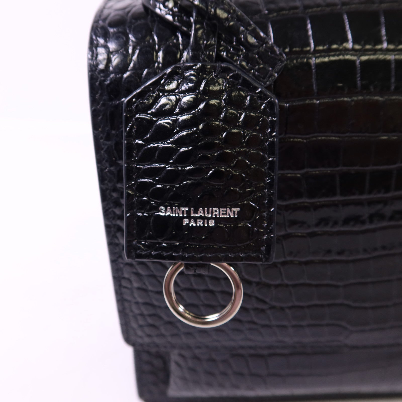 SAINT LAURENT 牛皮皮革Sunset Medium銀扣鏈帶肩背袋