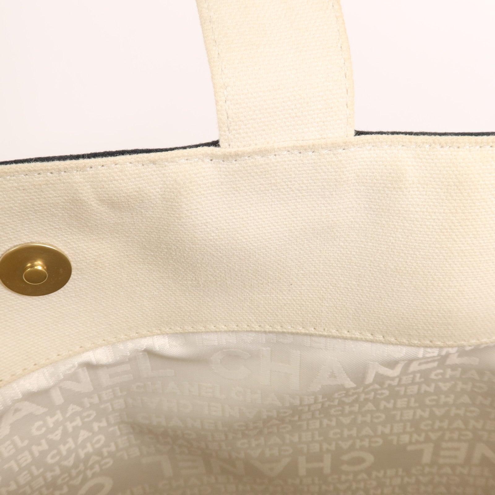 CHANEL 帆布Tote Bag金扣手挽袋