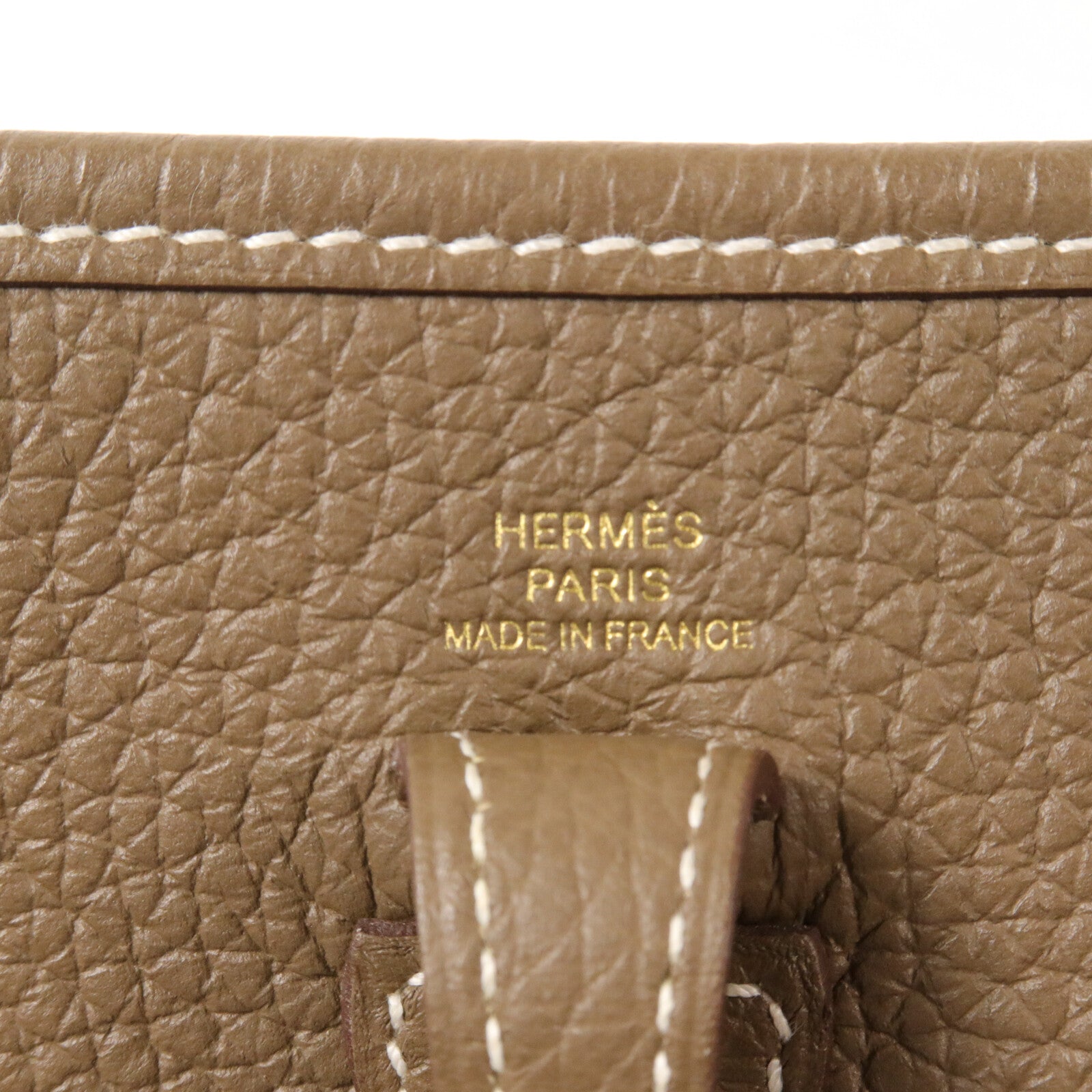 HERMES Clemence皮革Evelyne TPM肩背袋Etoupe