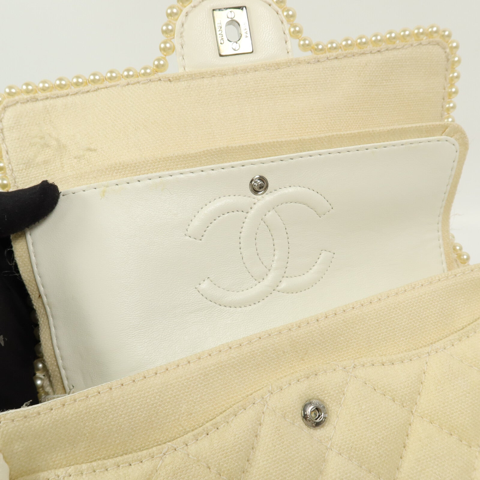 CHANEL 帆布Chain Shoulder Bag鏈帶肩背袋