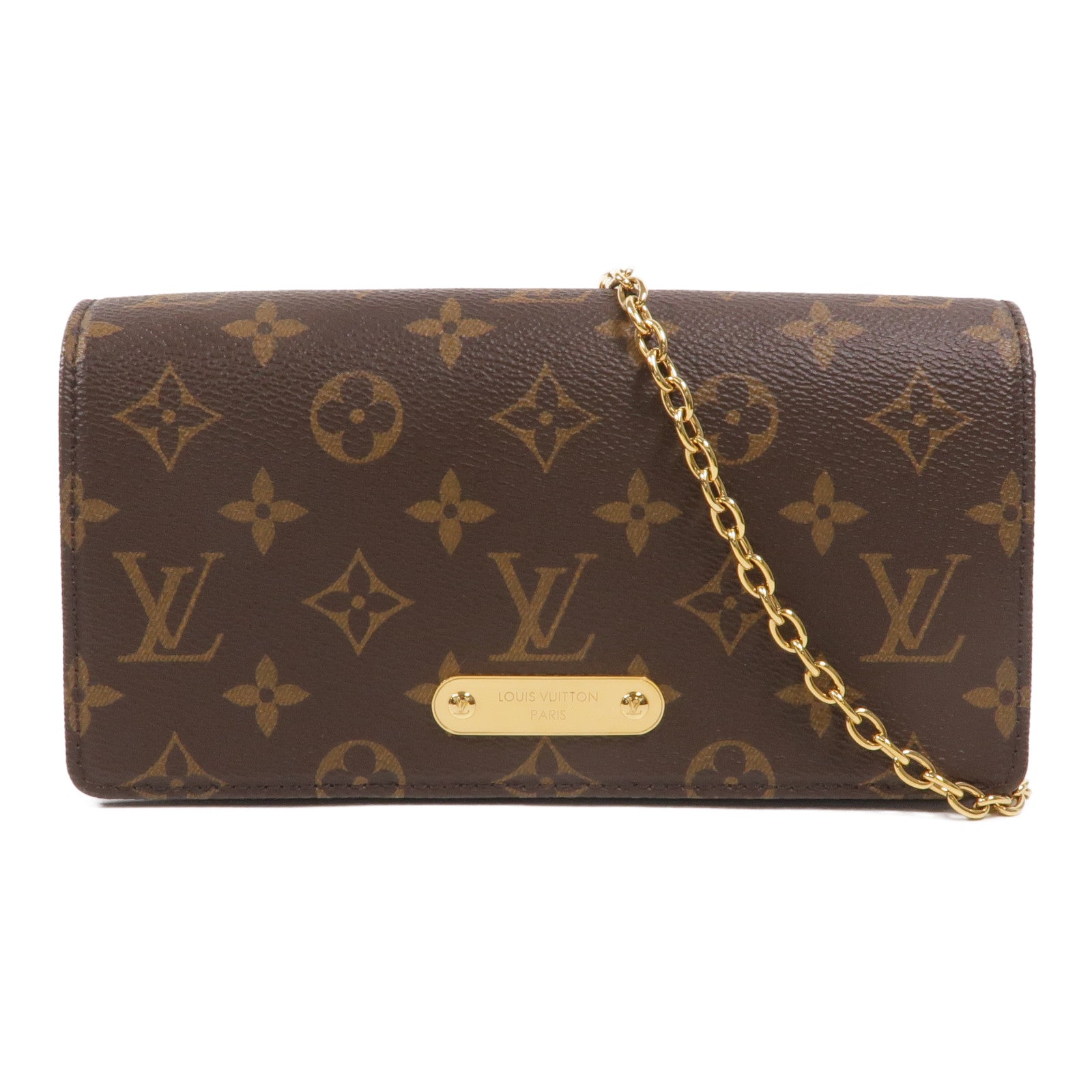 LOUIS VUITTON Monogram Wallet On Chain Lily鏈帶肩背袋