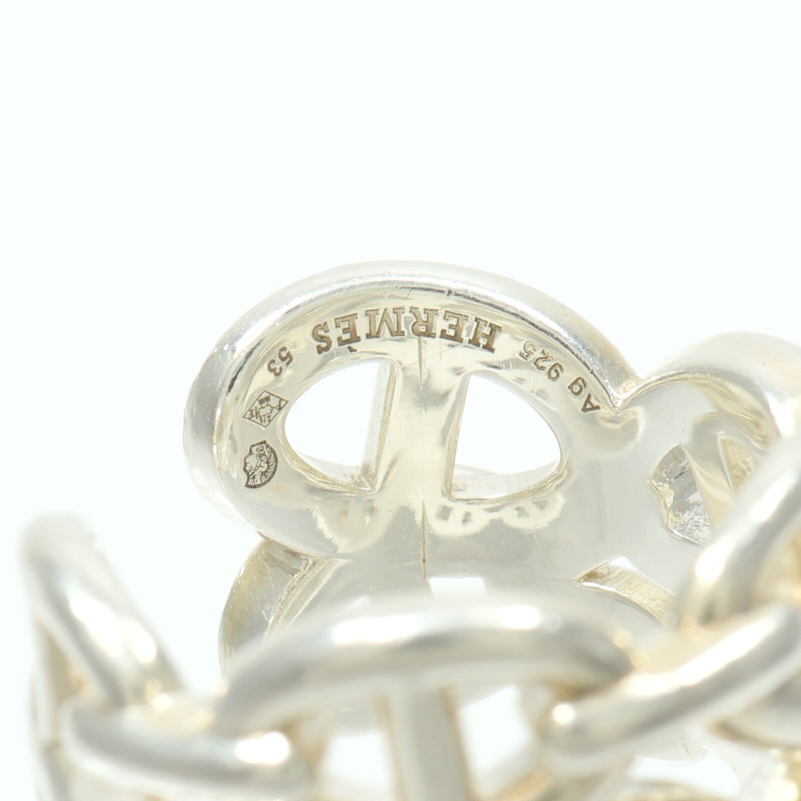 HERMES 925純銀Chaine d'Ancre Enchainee Large Ring戒指