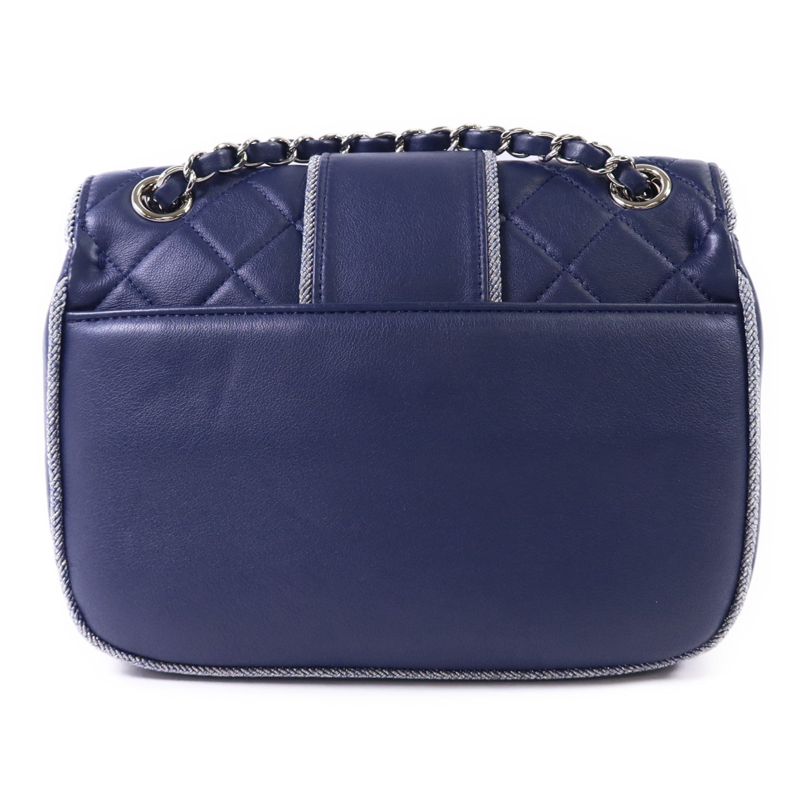CHANEL 【激減優惠】羊皮皮革Chain Shoulder Bag銀扣鏈帶肩背袋