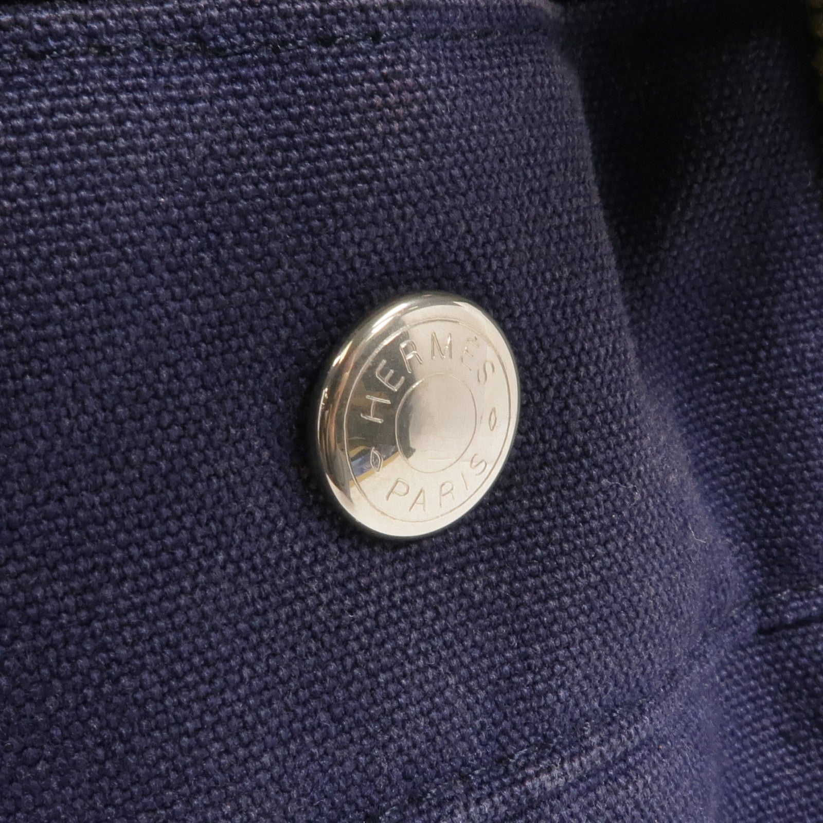 HERMES 帆布Herline MM銀扣手挽袋