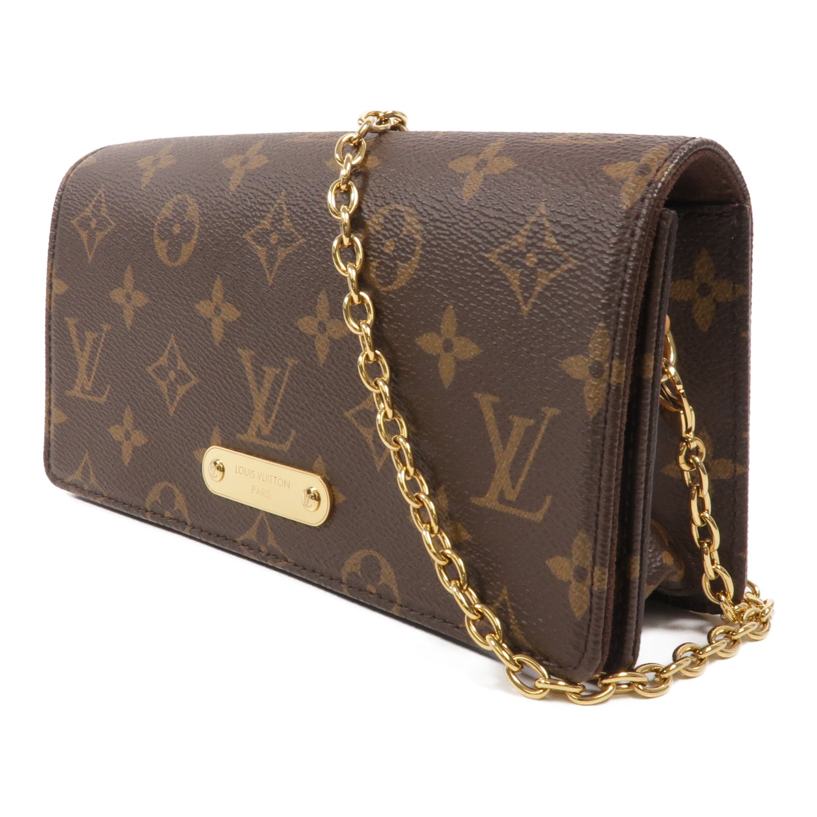 LOUIS VUITTON Monogram Wallet On Chain Lily鏈帶肩背袋