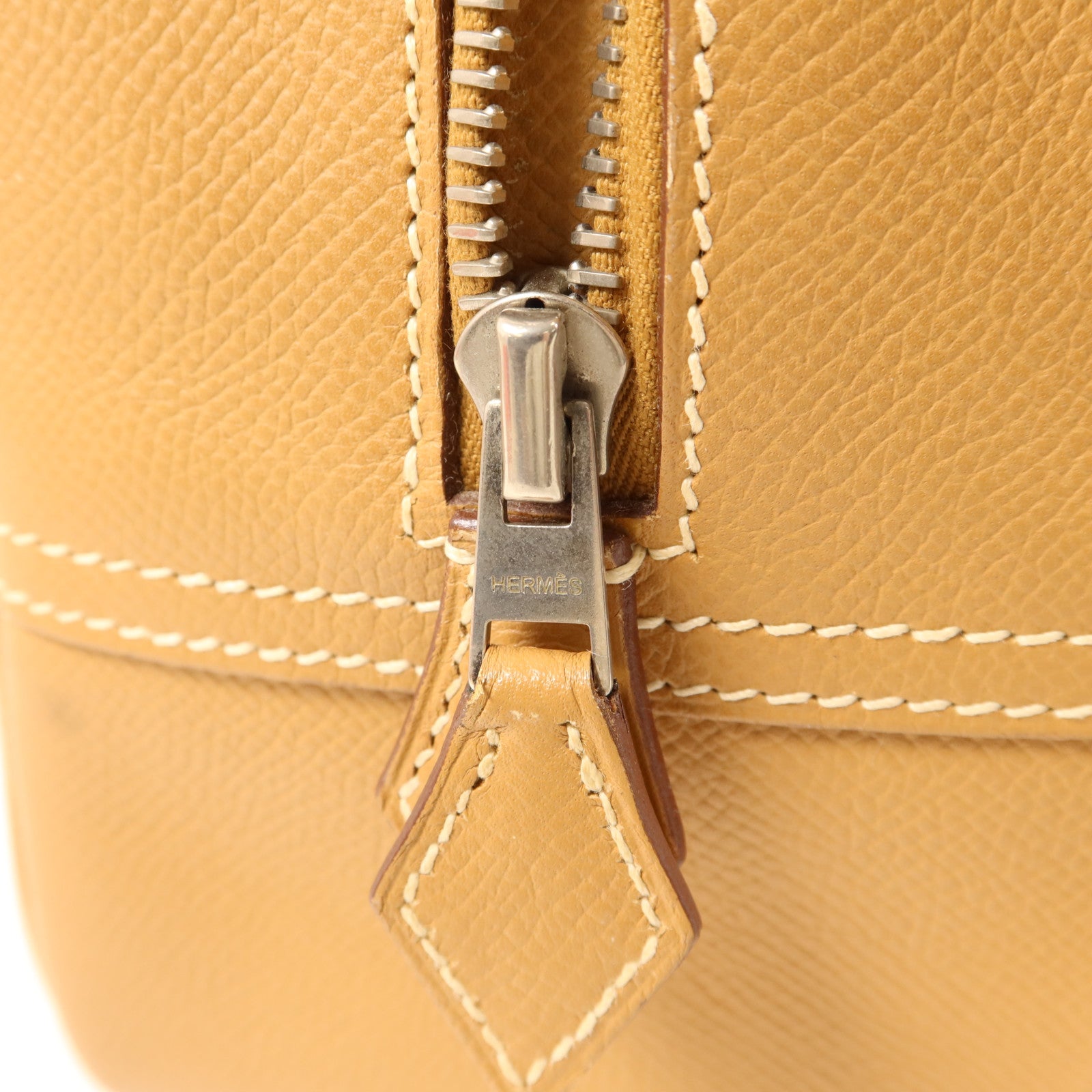 HERMES Epsom皮革Plume 32銀扣手挽袋Gold