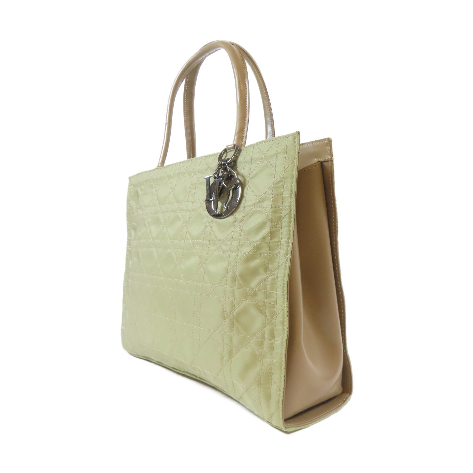 Dior 尼龍Hand Bag銀扣手挽袋卡其色