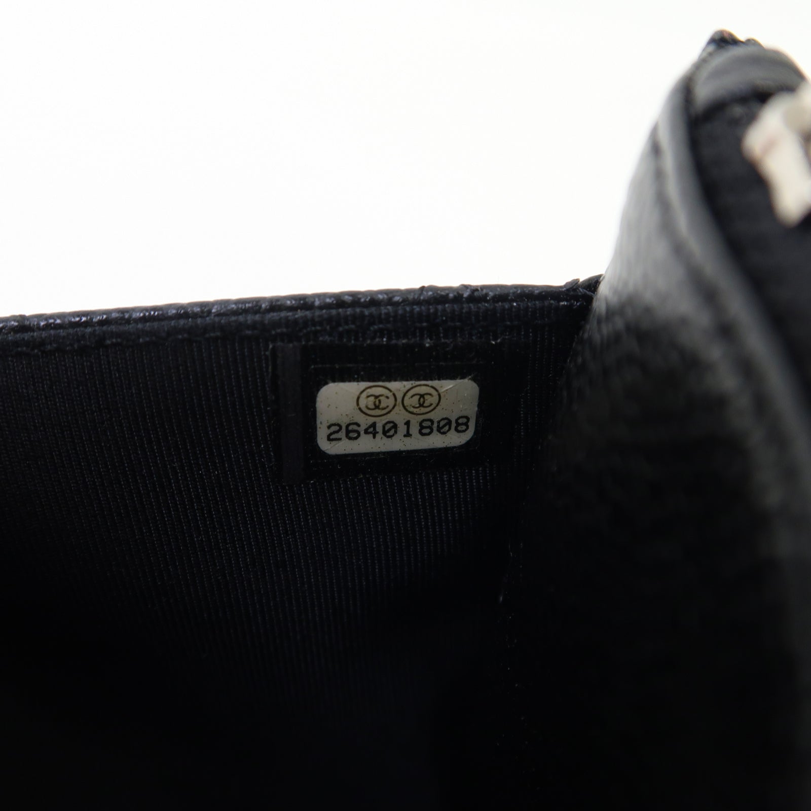 CHANEL 菱格Caviar皮革Wallet On Chain銀扣鏈帶肩背袋黑色