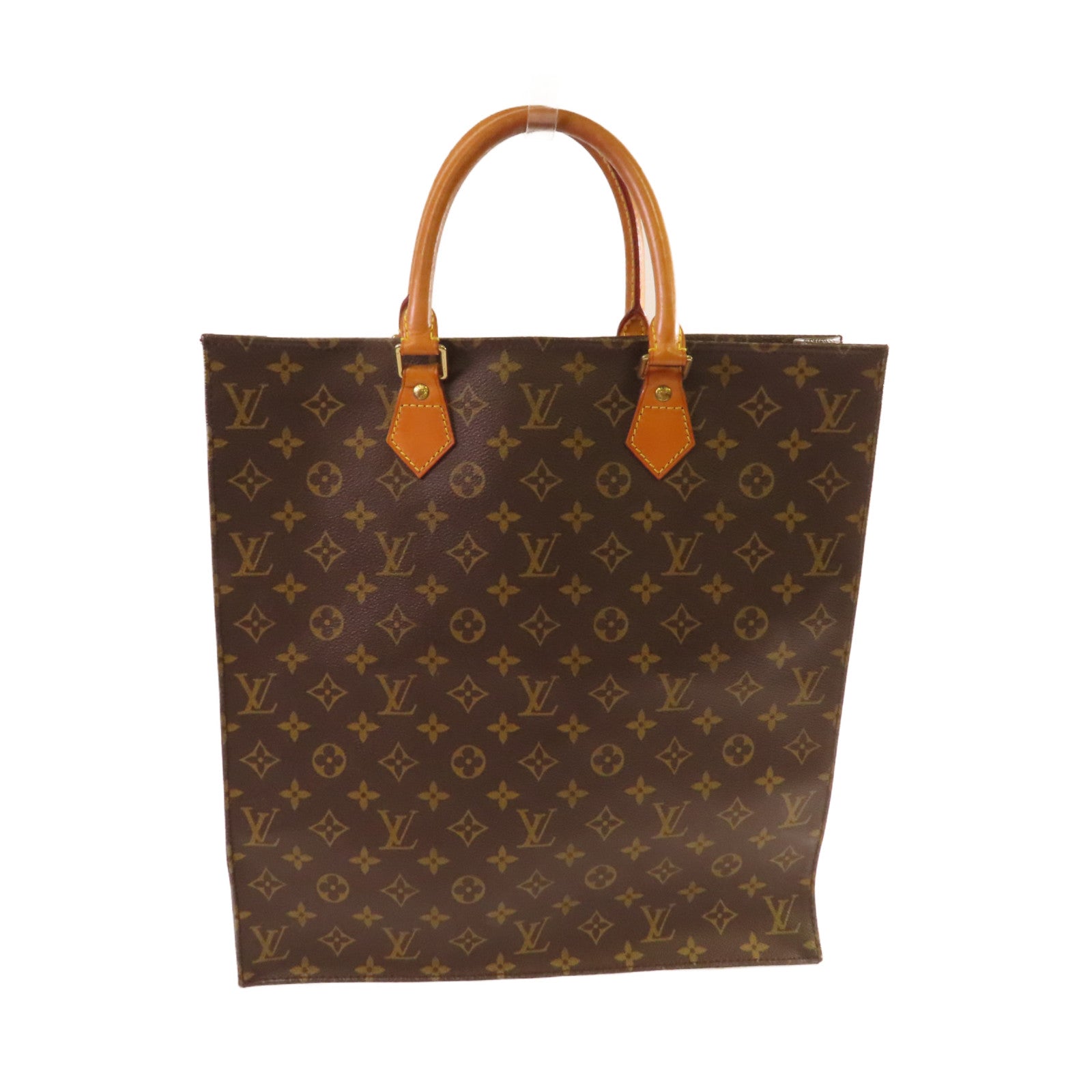 LOUIS VUITTON Monogram Sac Plat Tote Bag手挽袋啡色