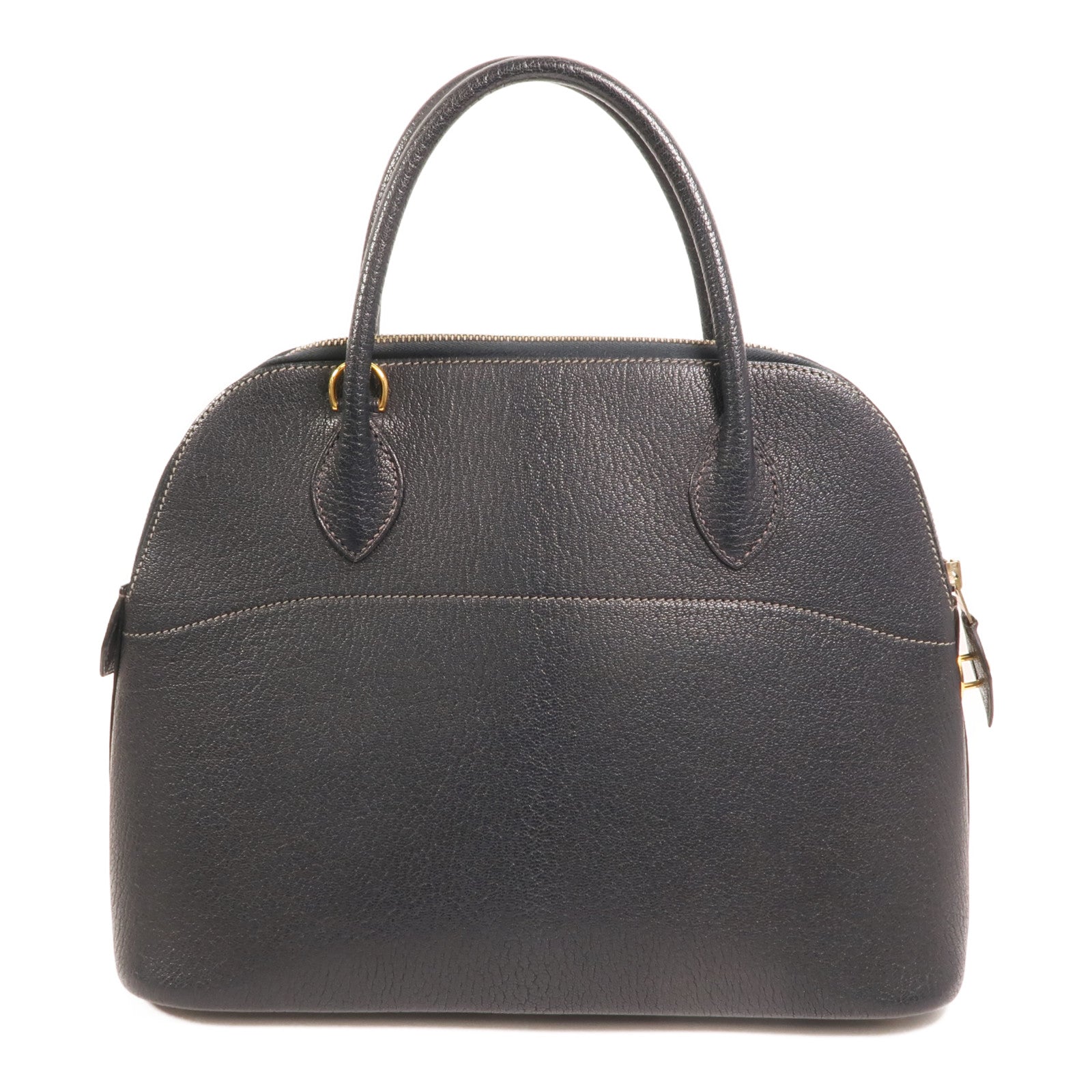 HERMES Chevre皮革Bolide 31金扣手挽肩背兩用袋Blue Marine