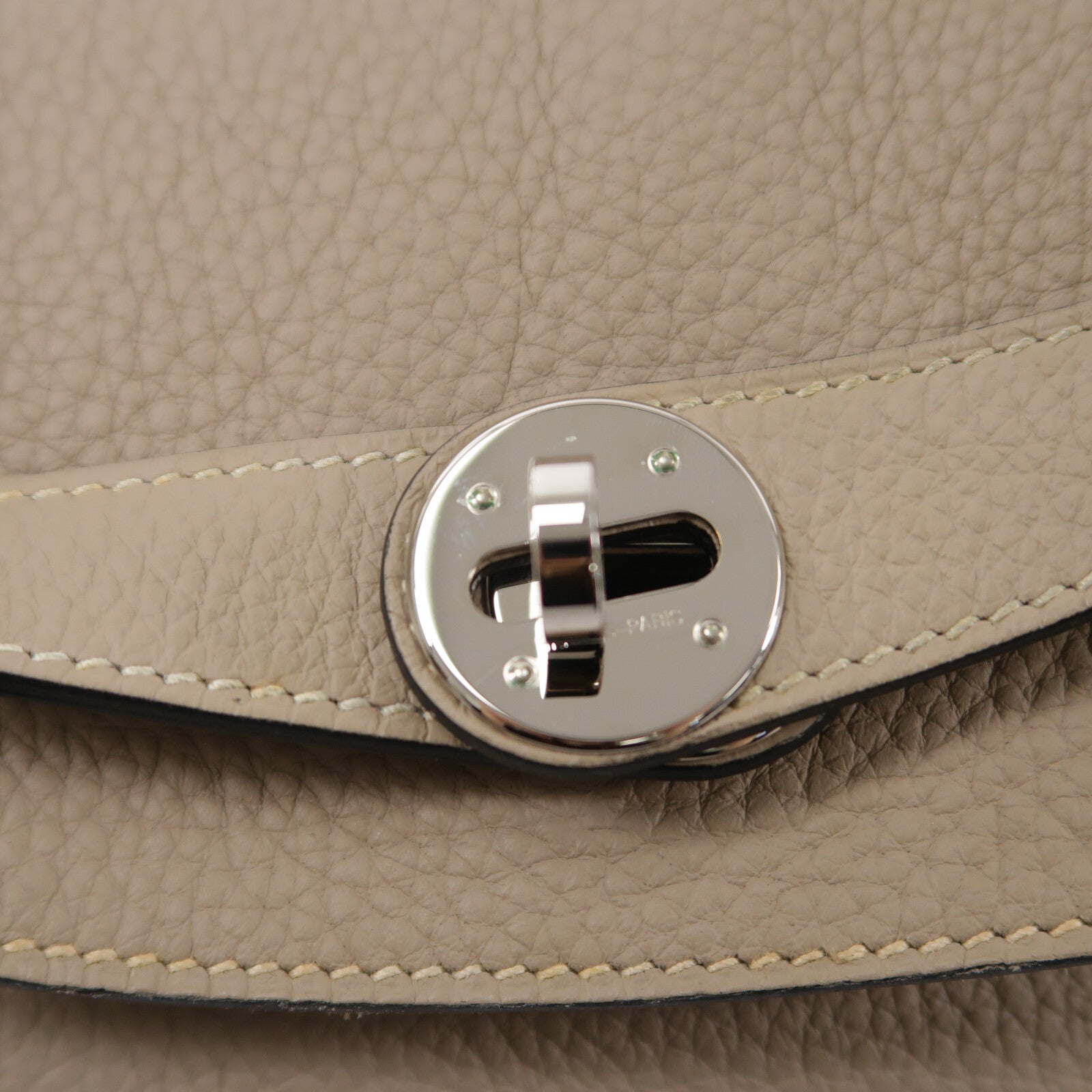 HERMES Clemence皮革Lindy 34手挽肩背兩用袋Gris Tourterelle