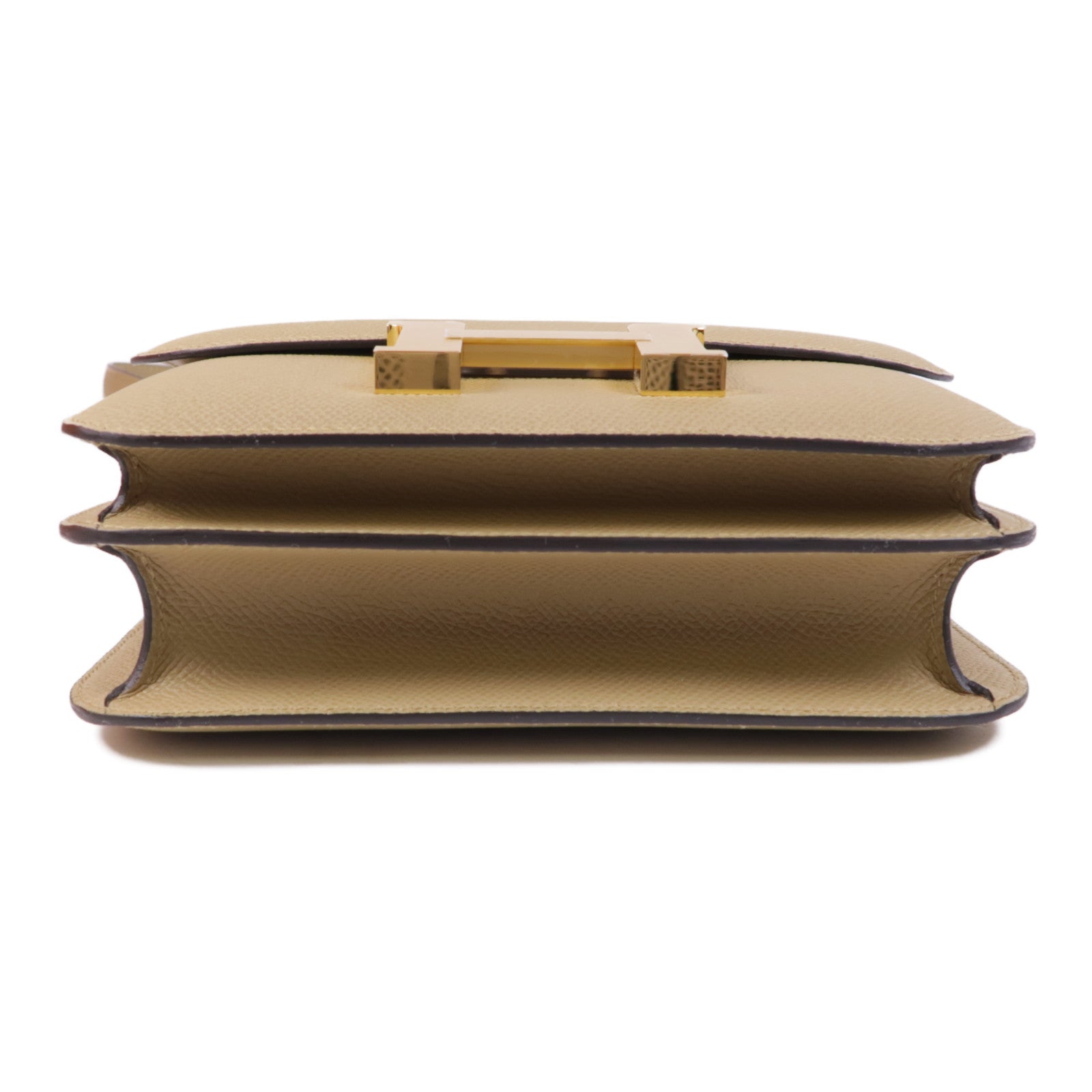 HERMES Epsom皮革Constance Mini金扣手挽肩背兩用袋Poussiere