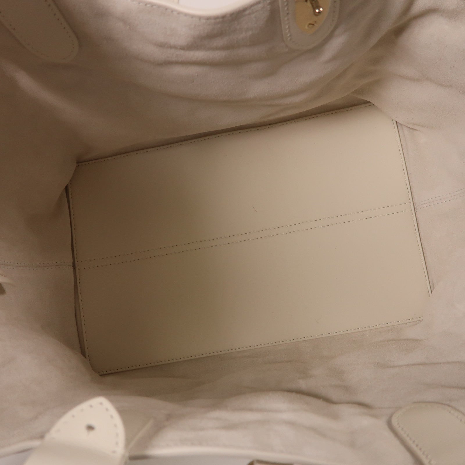 Dior 【激減優惠】牛皮皮革Toujours Bag金扣手挽袋白色