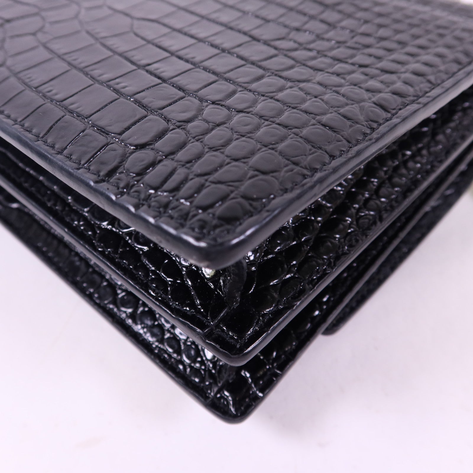 SAINT LAURENT 牛皮皮革Sunset Medium銀扣鏈帶肩背袋