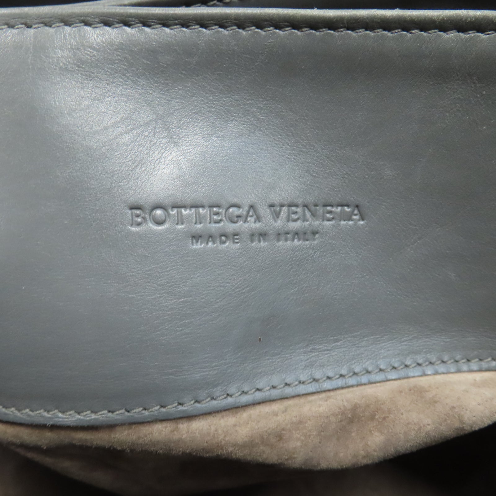 BOTTEGA VENETA 牛皮皮革Hand Bag銀扣手挽袋灰色