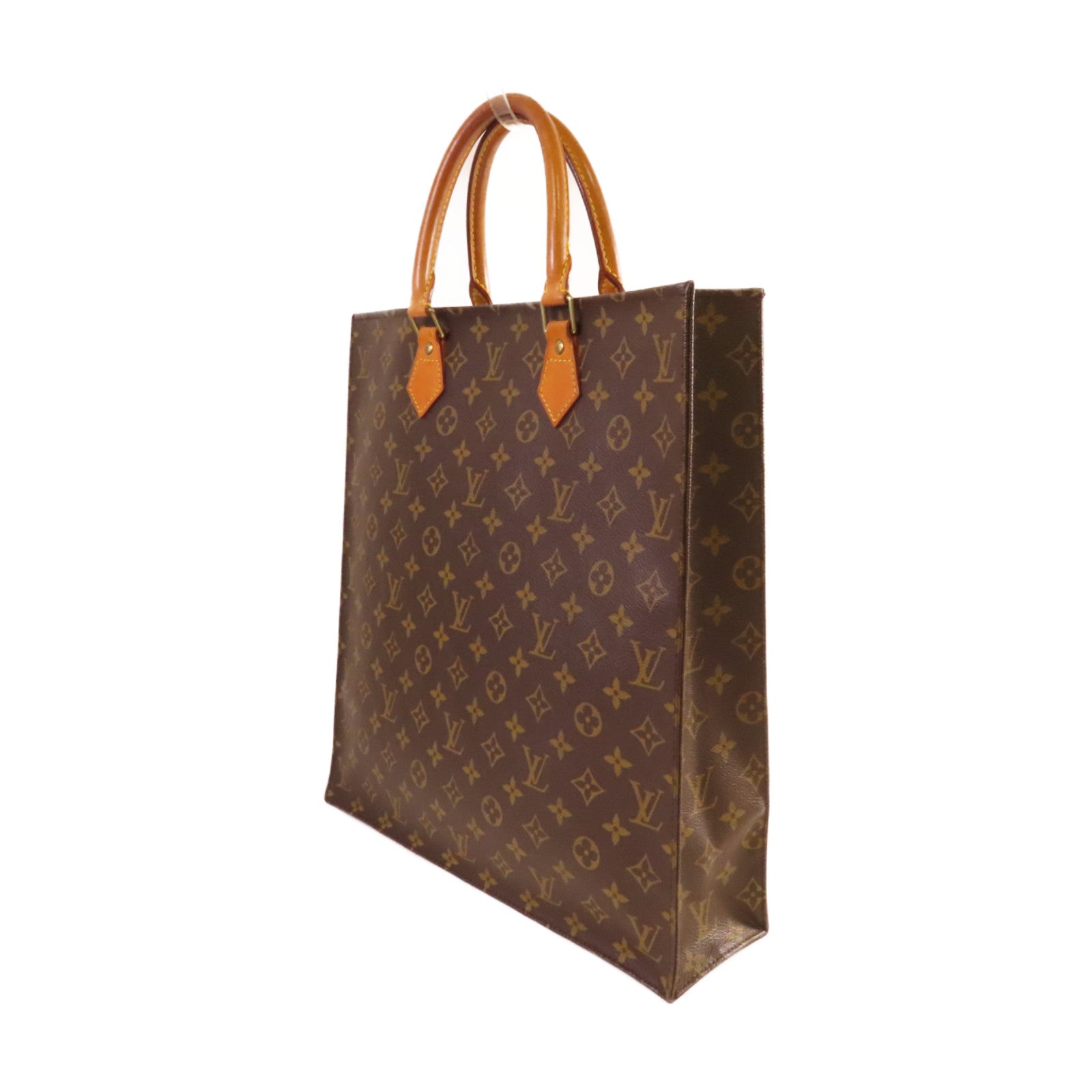 LOUIS VUITTON Monogram Sac Plat Tote Bag手挽袋啡色