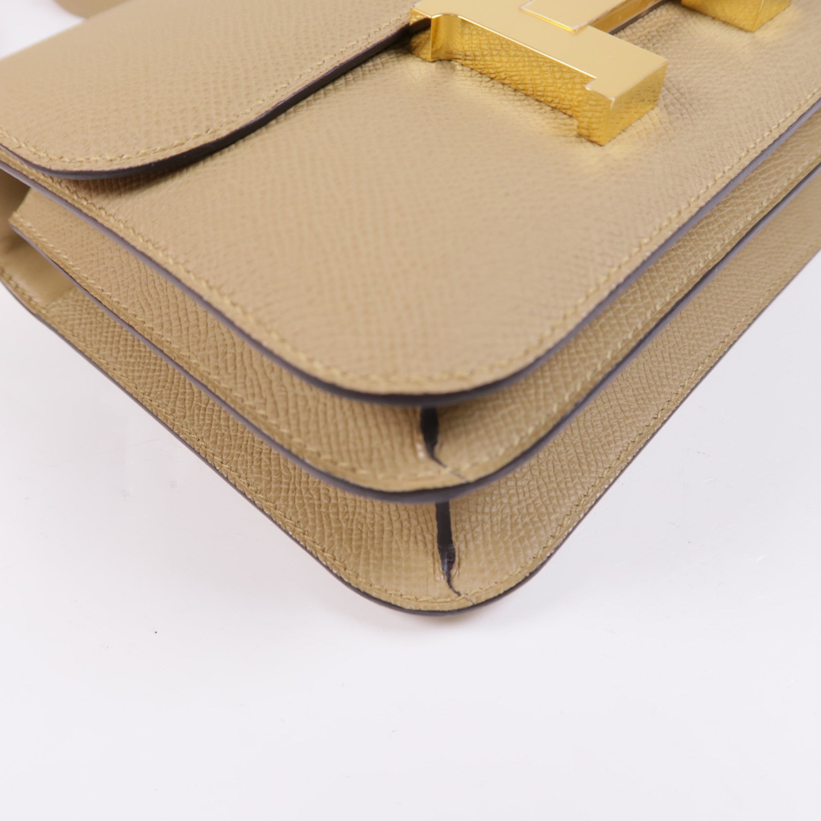 HERMES Epsom皮革Constance Mini金扣手挽肩背兩用袋Poussiere