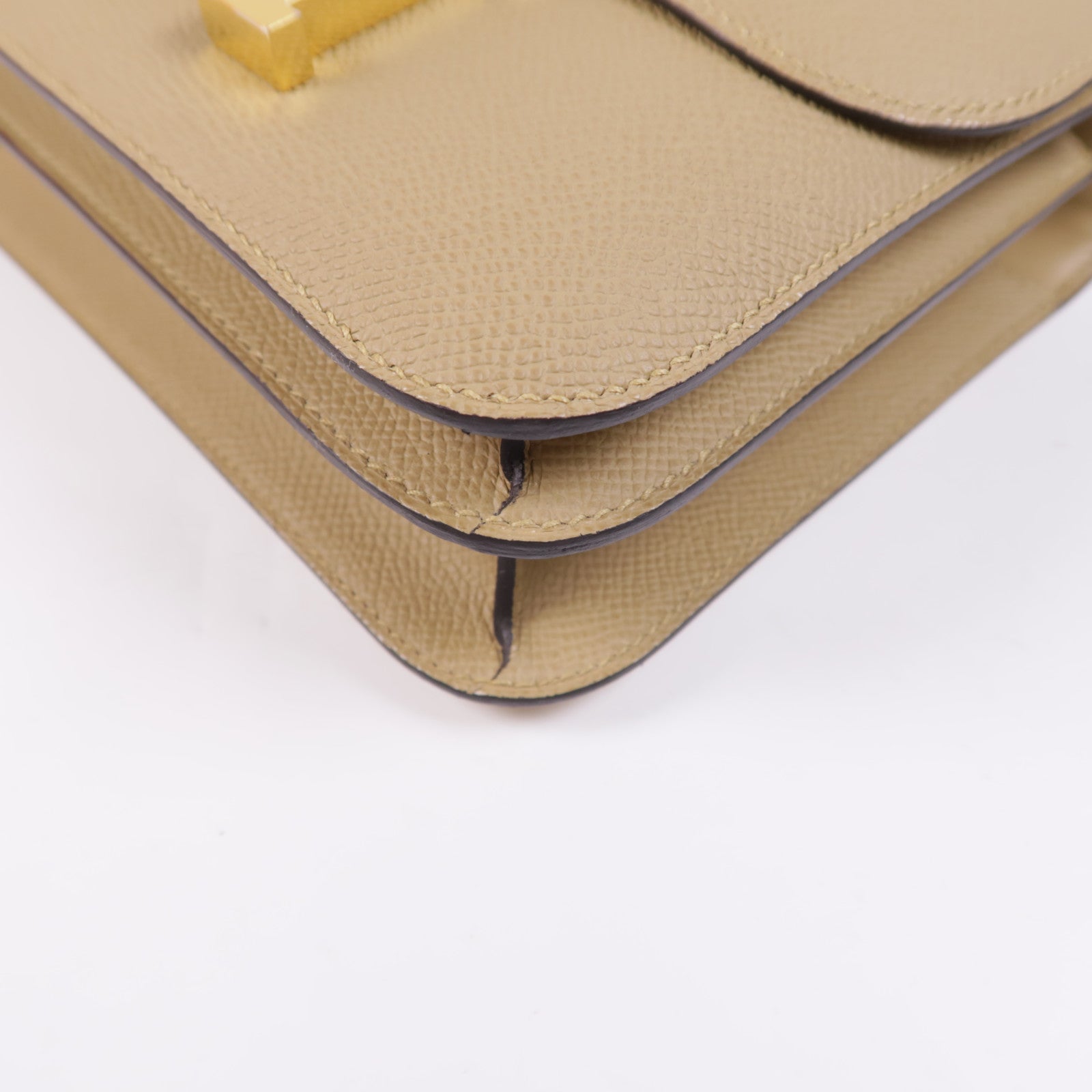 HERMES Epsom皮革Constance Mini金扣手挽肩背兩用袋Poussiere