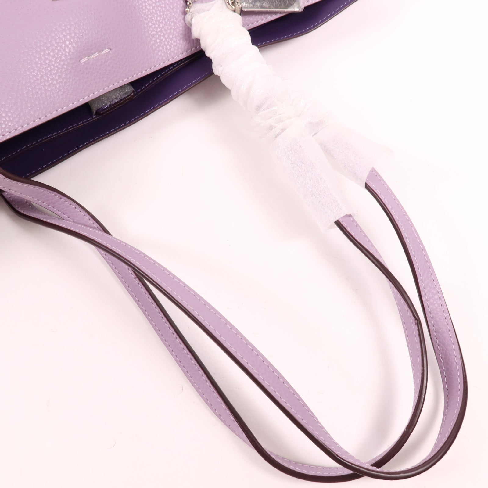 COACH 牛皮皮革Tote Bag銀扣肩背袋