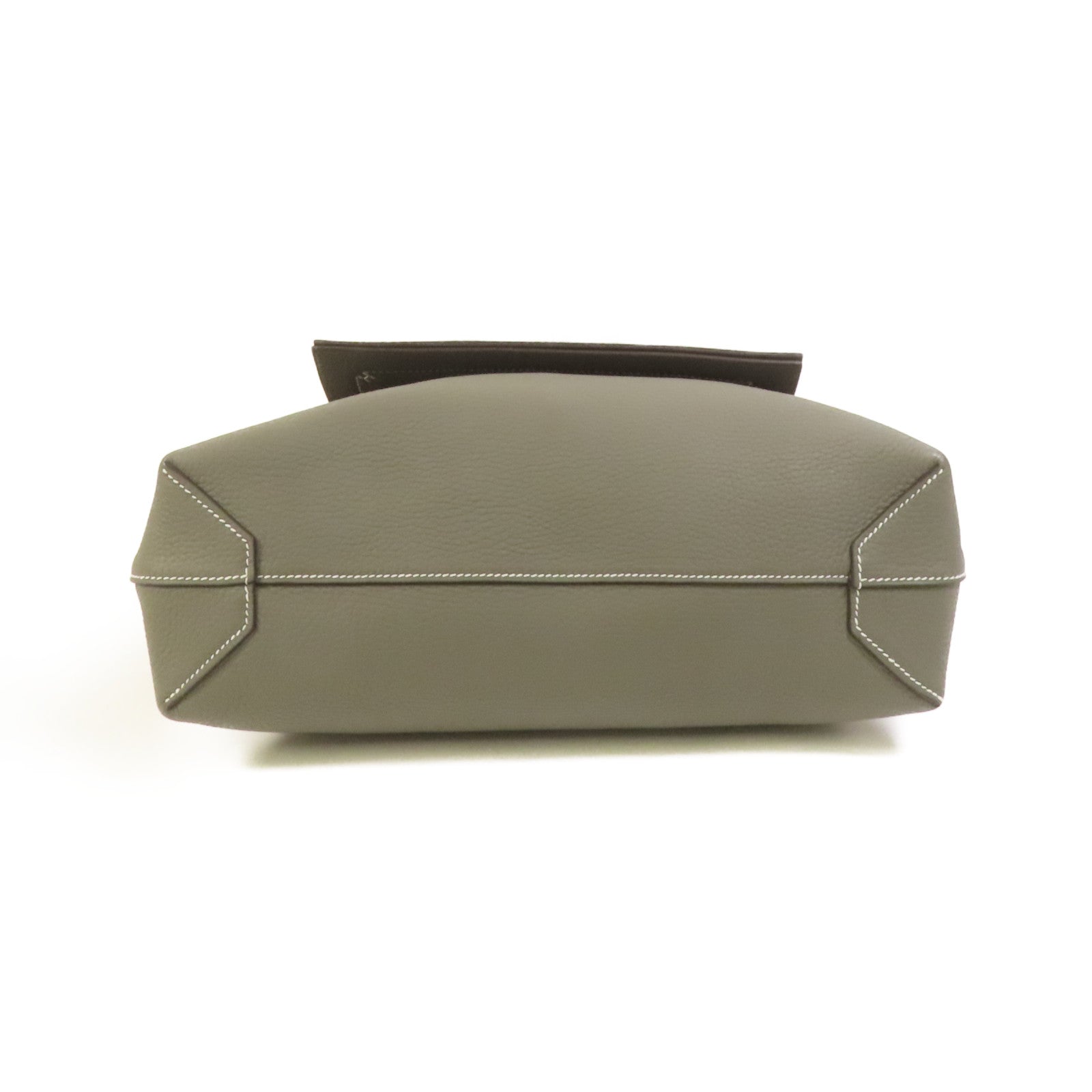 HERMES Clemence皮革Cabasellier 31手挽袋Gris Meyer