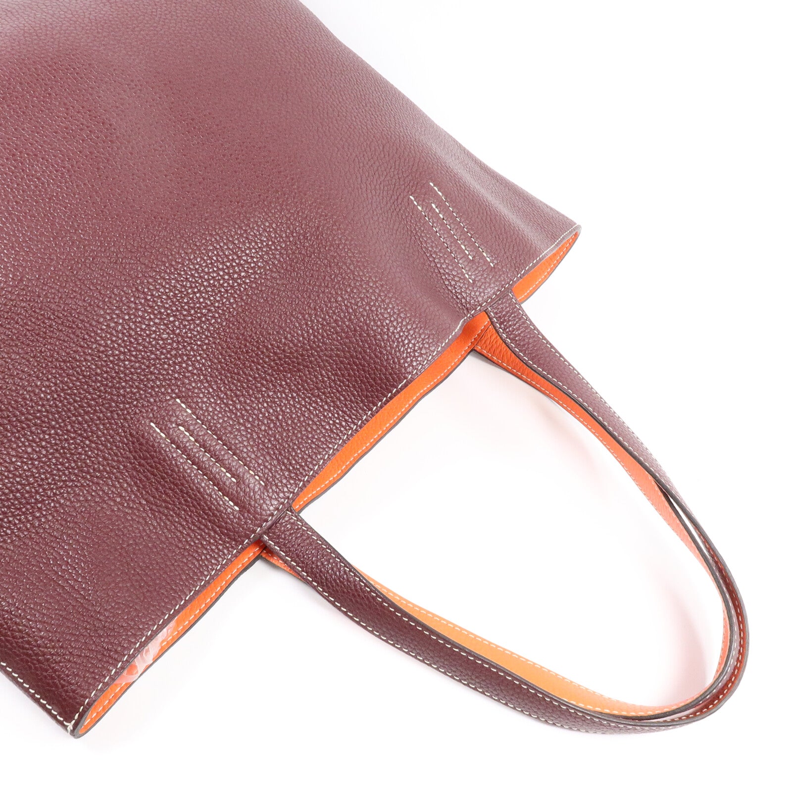 HERMES Clemence皮革Double Sens 35肩背袋Prunoir/Feu