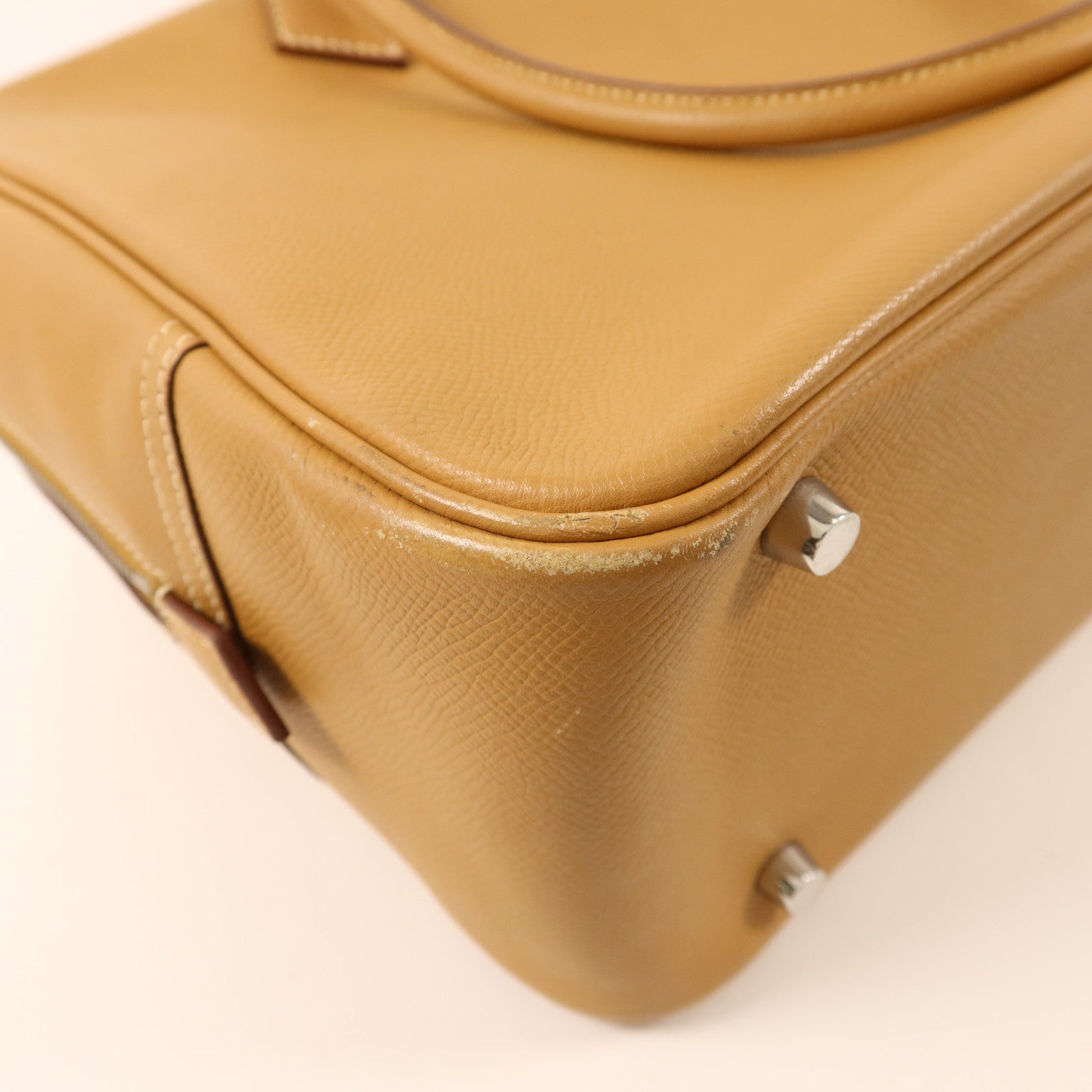 HERMES Epsom皮革Plume 32銀扣手挽袋Gold