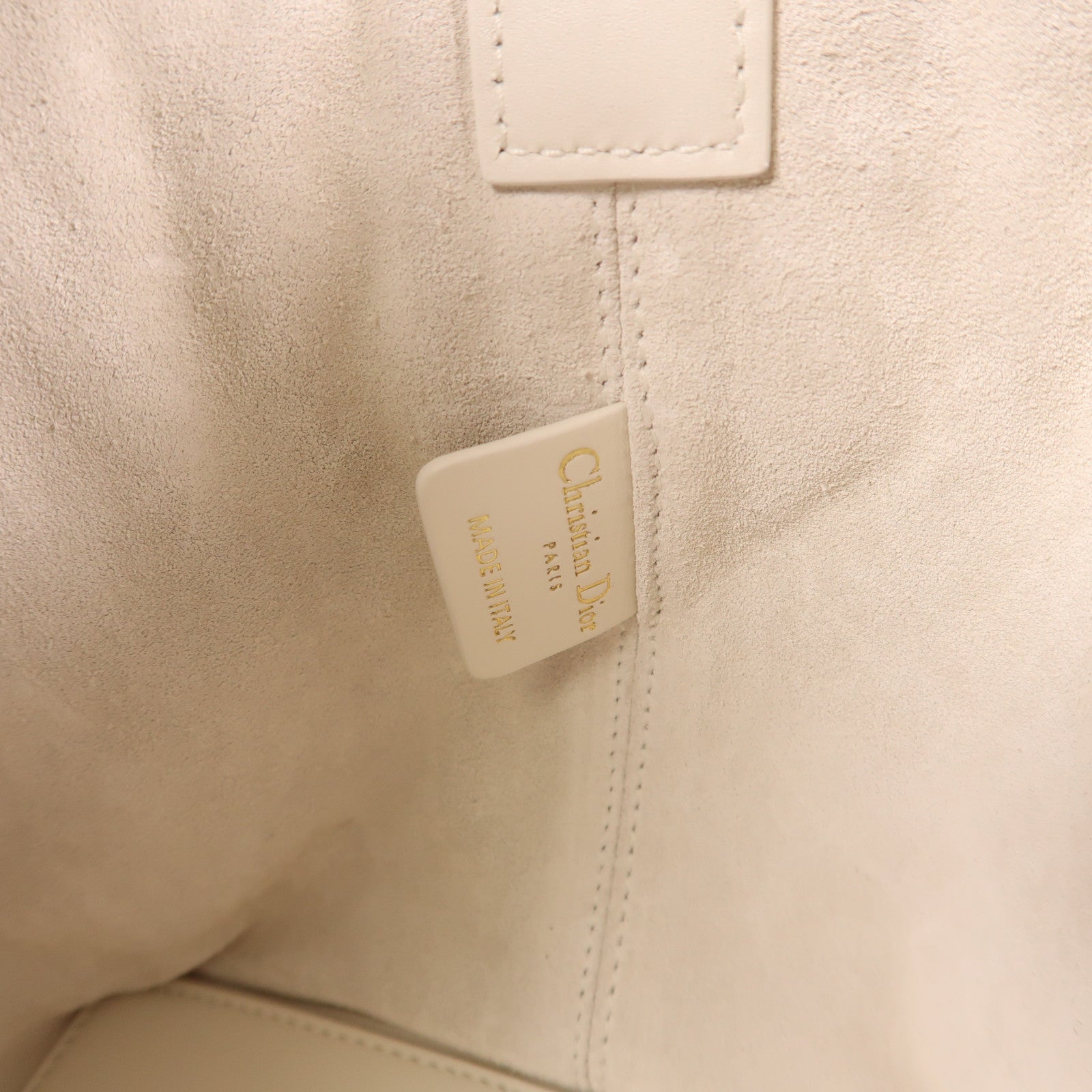Dior 【激減優惠】牛皮皮革Toujours Bag金扣手挽袋白色