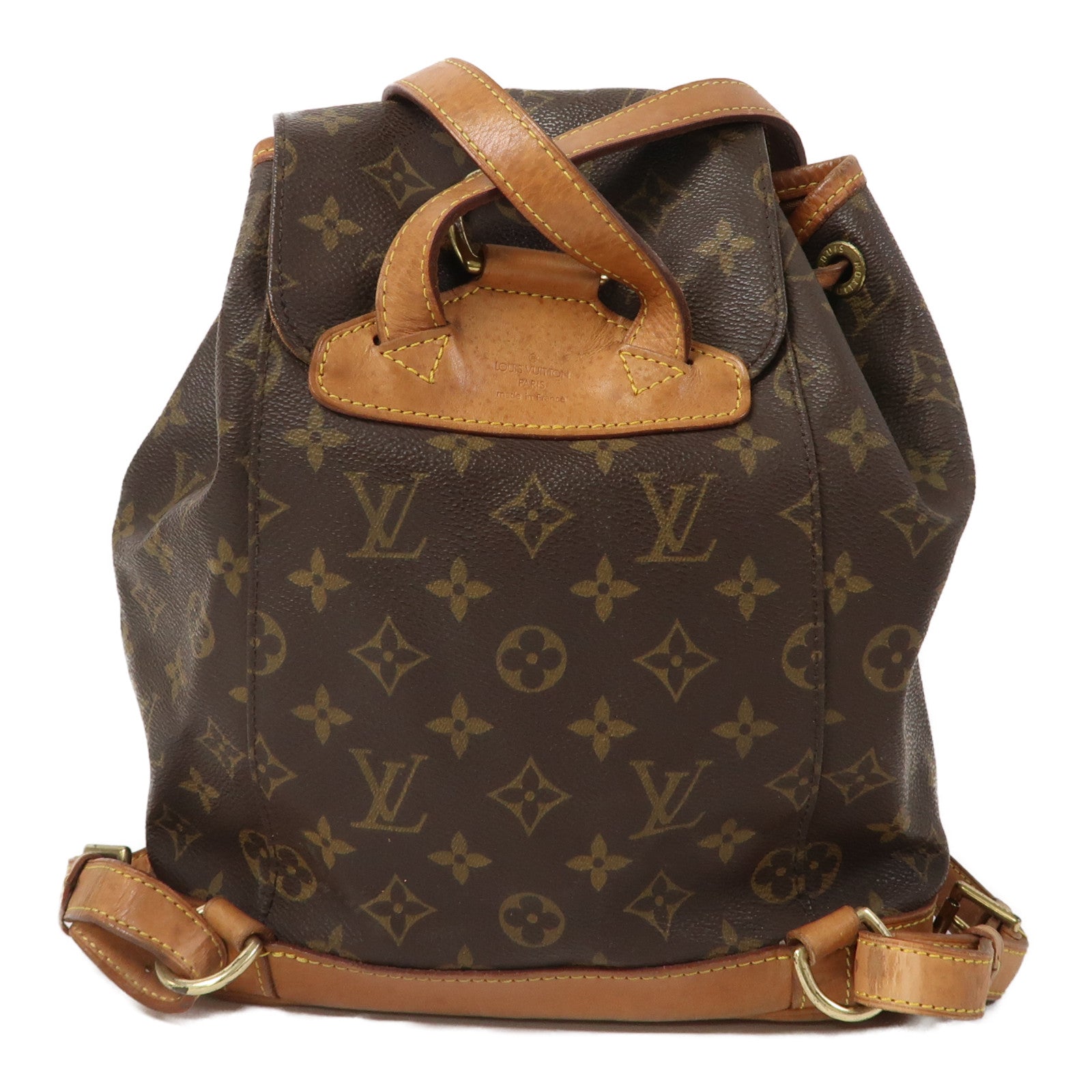 LOUIS VUITTON Monogram Montsouris MM金扣背包啡色