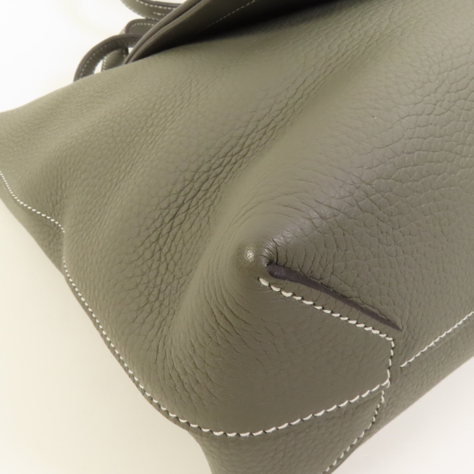 HERMES Clemence皮革Cabasellier 31手挽袋Gris Meyer