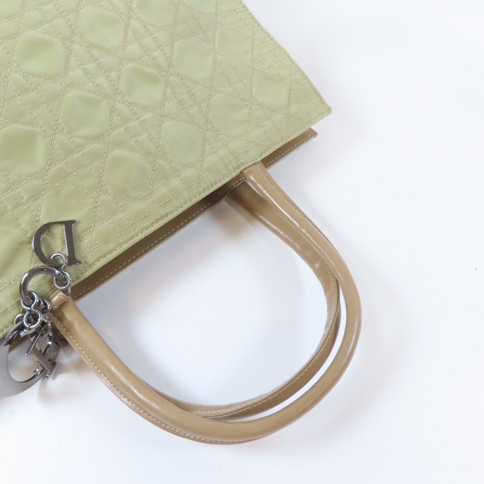 Dior 尼龍Hand Bag銀扣手挽袋卡其色