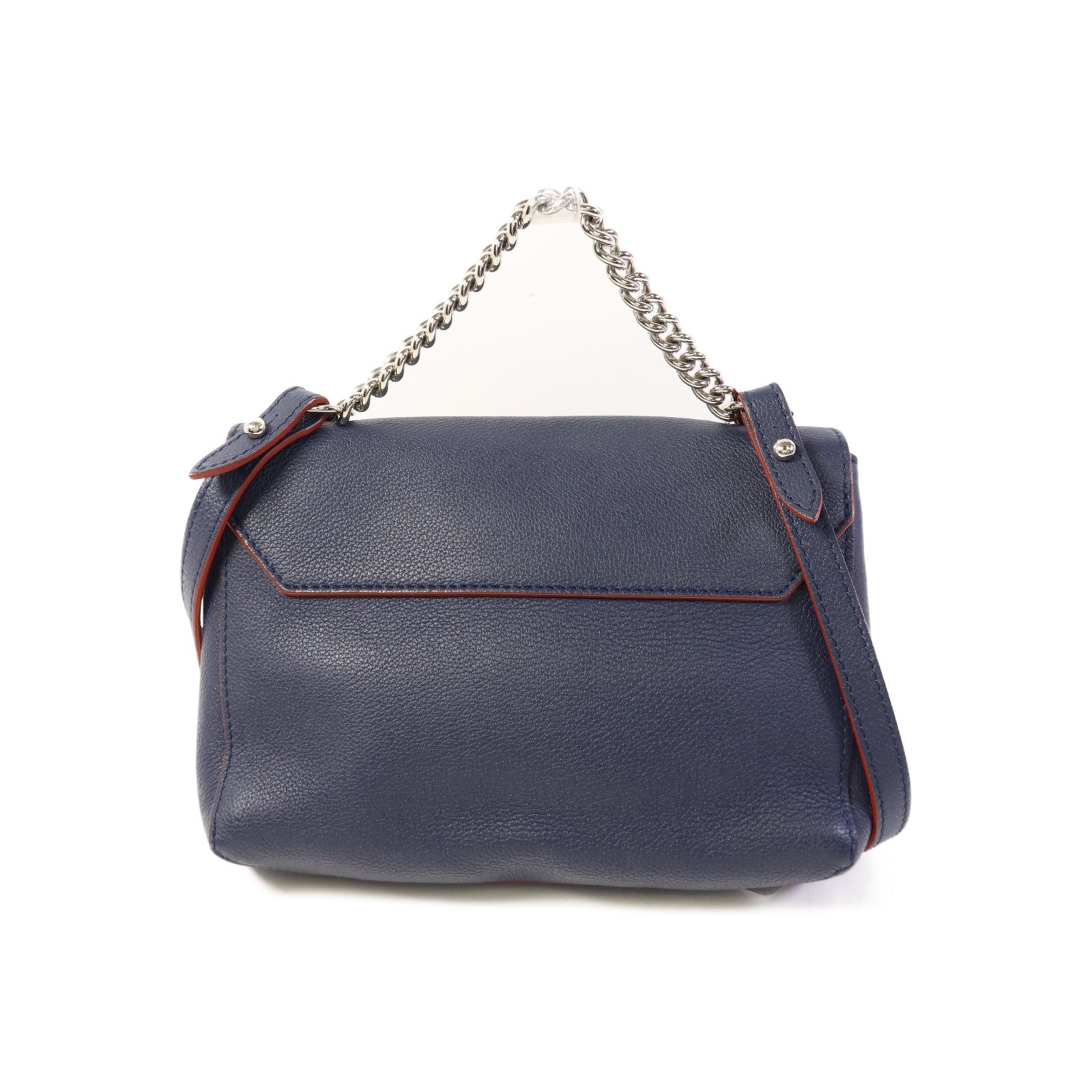 LOUIS VUITTON 牛皮皮革Lockme II BB銀扣手挽肩背兩用袋藍色