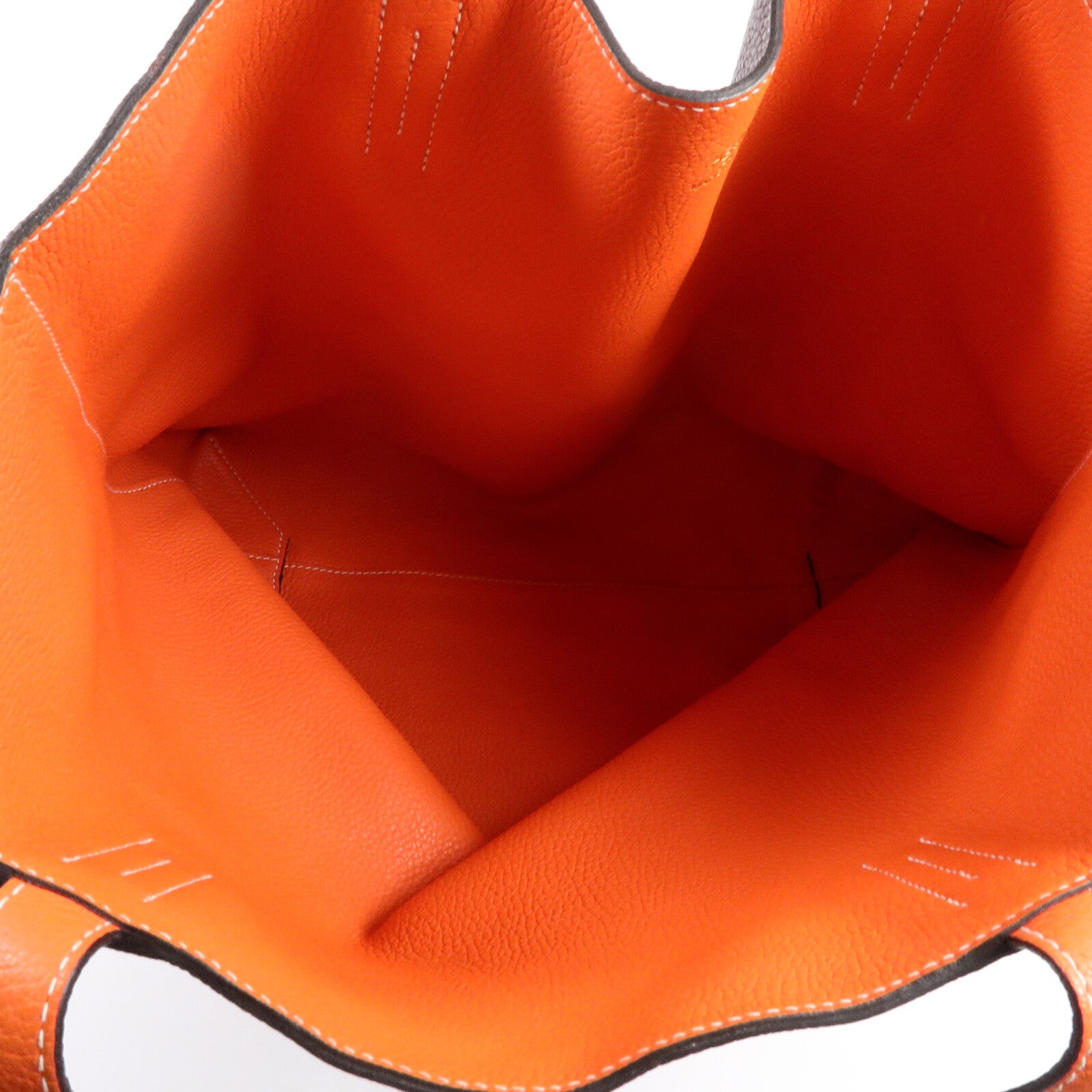 HERMES Clemence皮革Double Sens 35肩背袋Prunoir/Feu