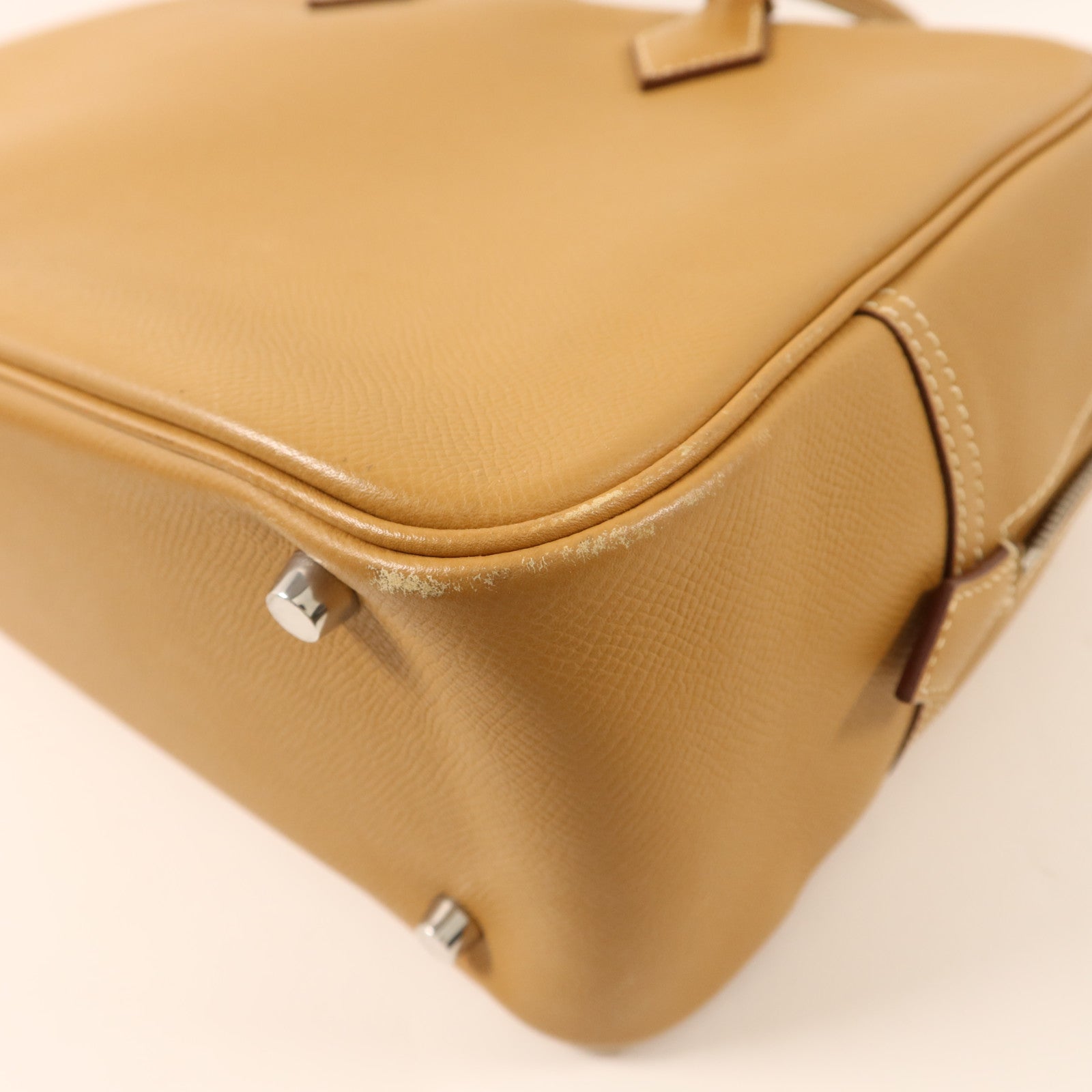 HERMES Epsom皮革Plume 32銀扣手挽袋Gold