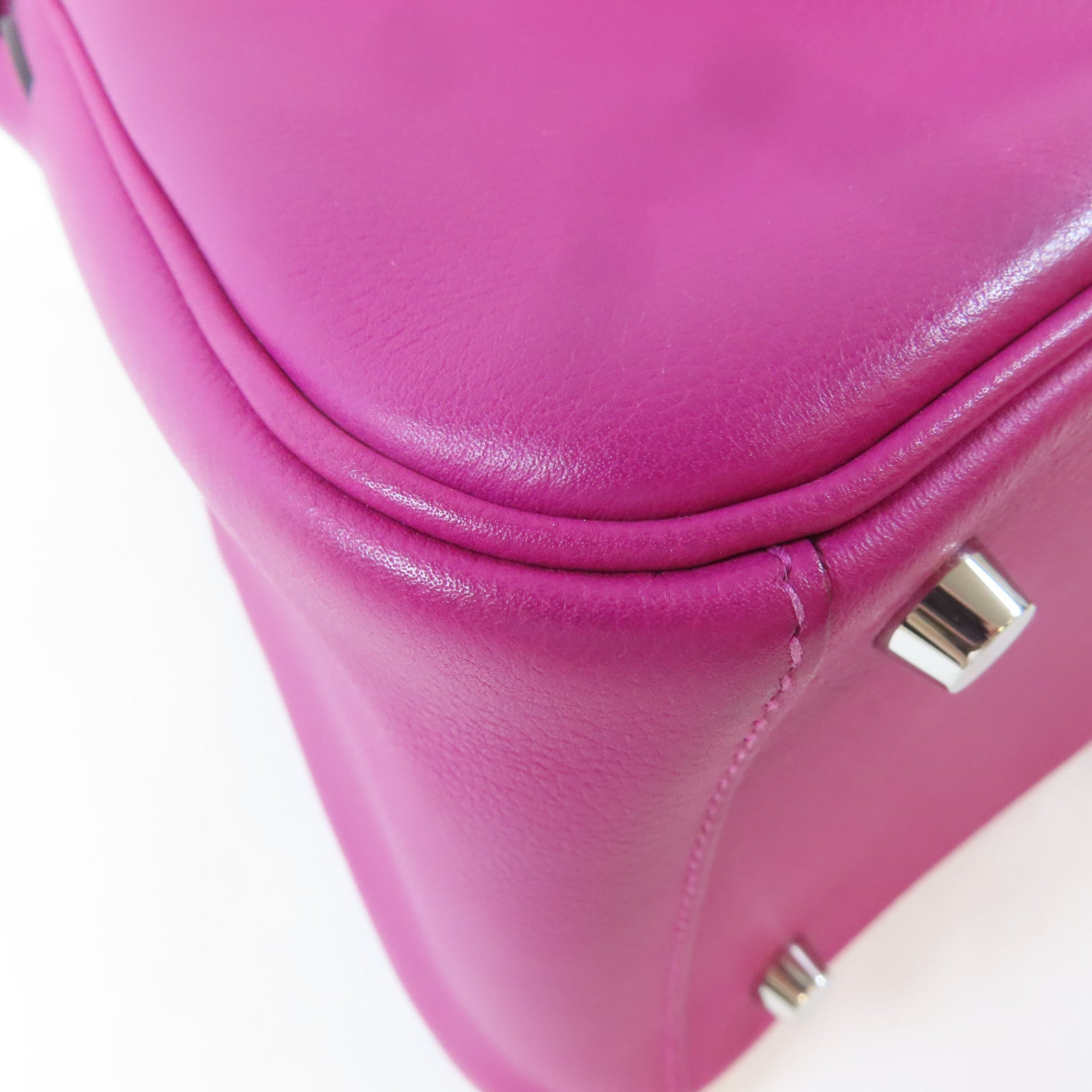 HERMES 【清倉大減價】Evercolor皮革Lindy 26銀扣肩背袋Rose Purple/桃紫色