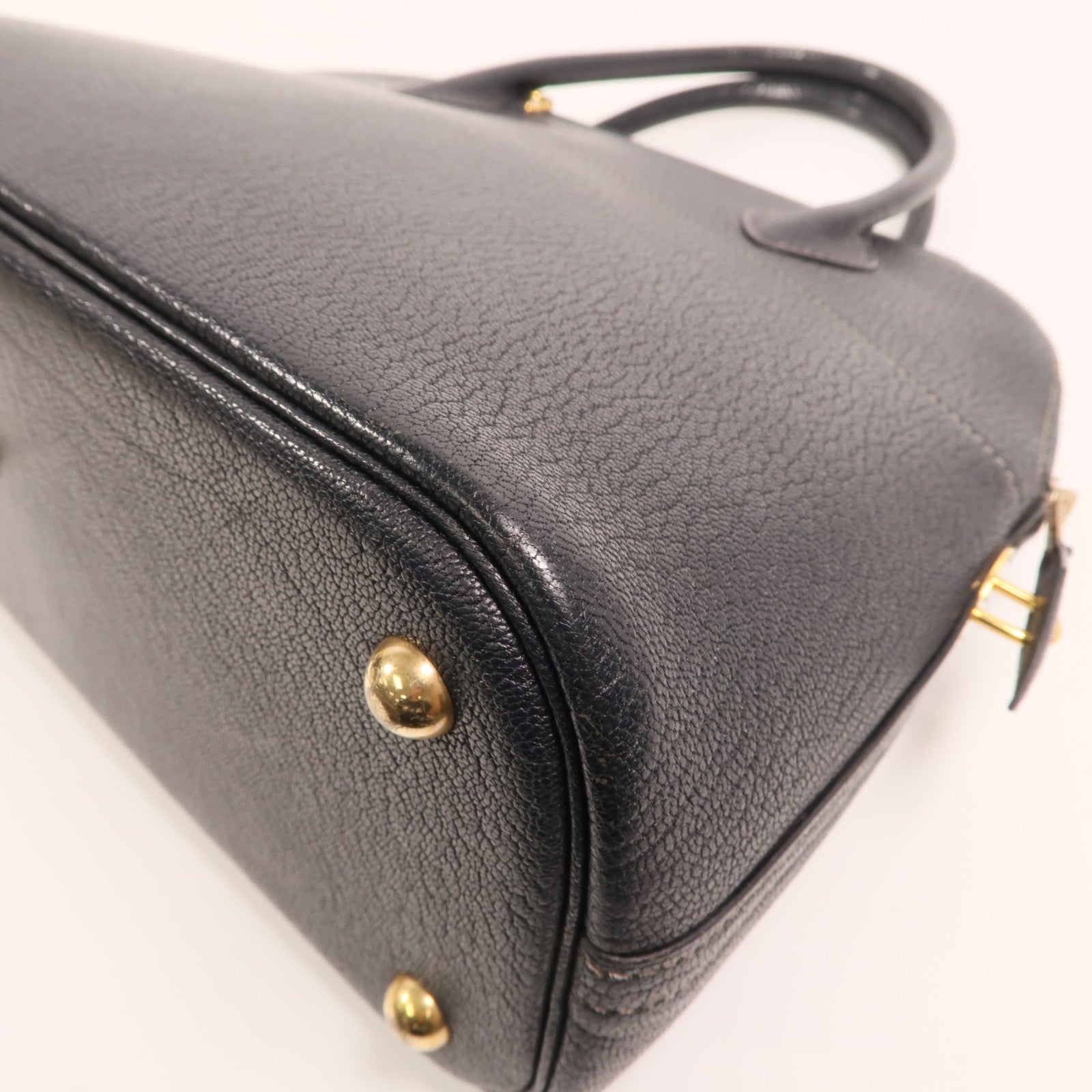 HERMES Chevre皮革Bolide 31金扣手挽肩背兩用袋Blue Marine