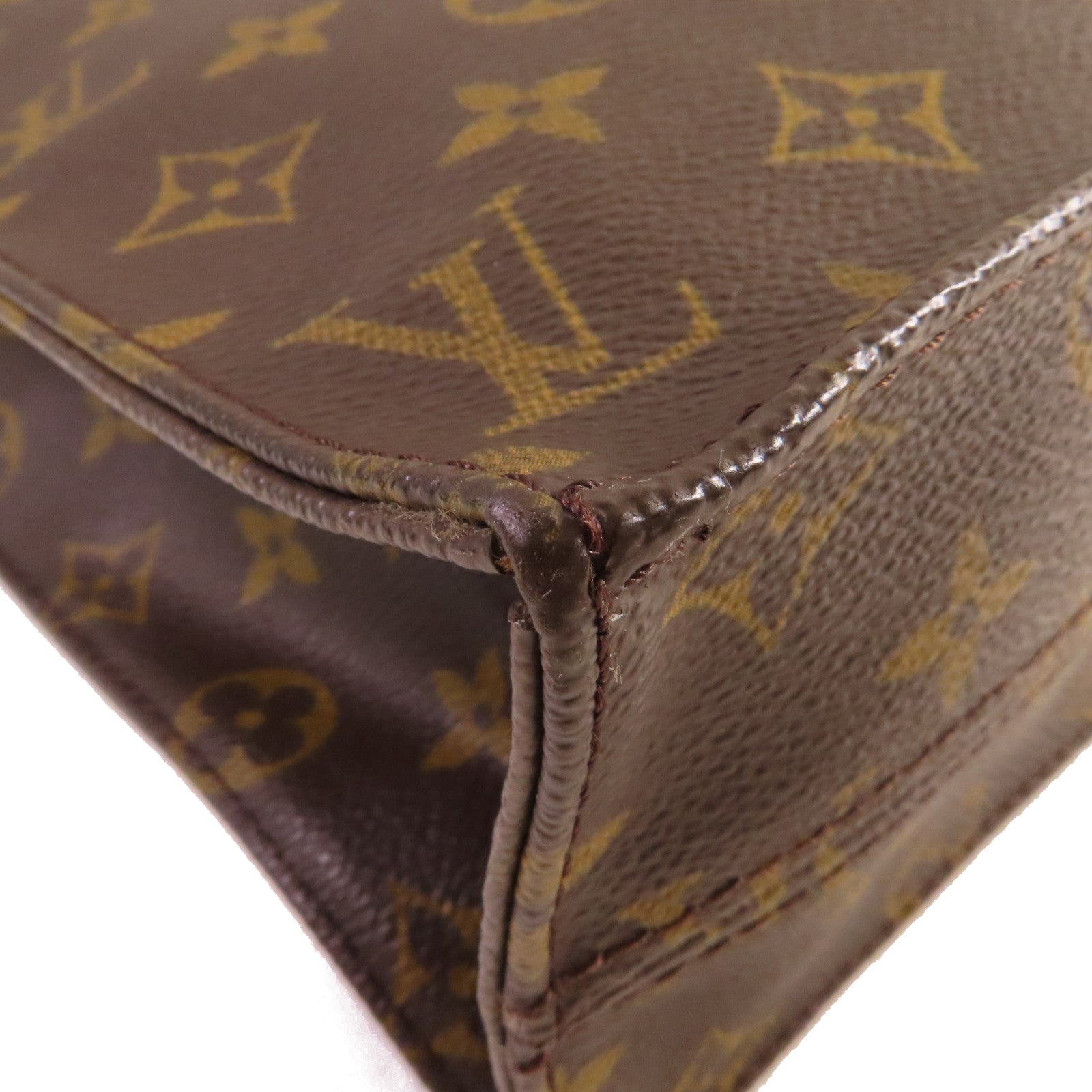 LOUIS VUITTON Monogram Sac Plat Tote Bag手挽袋啡色