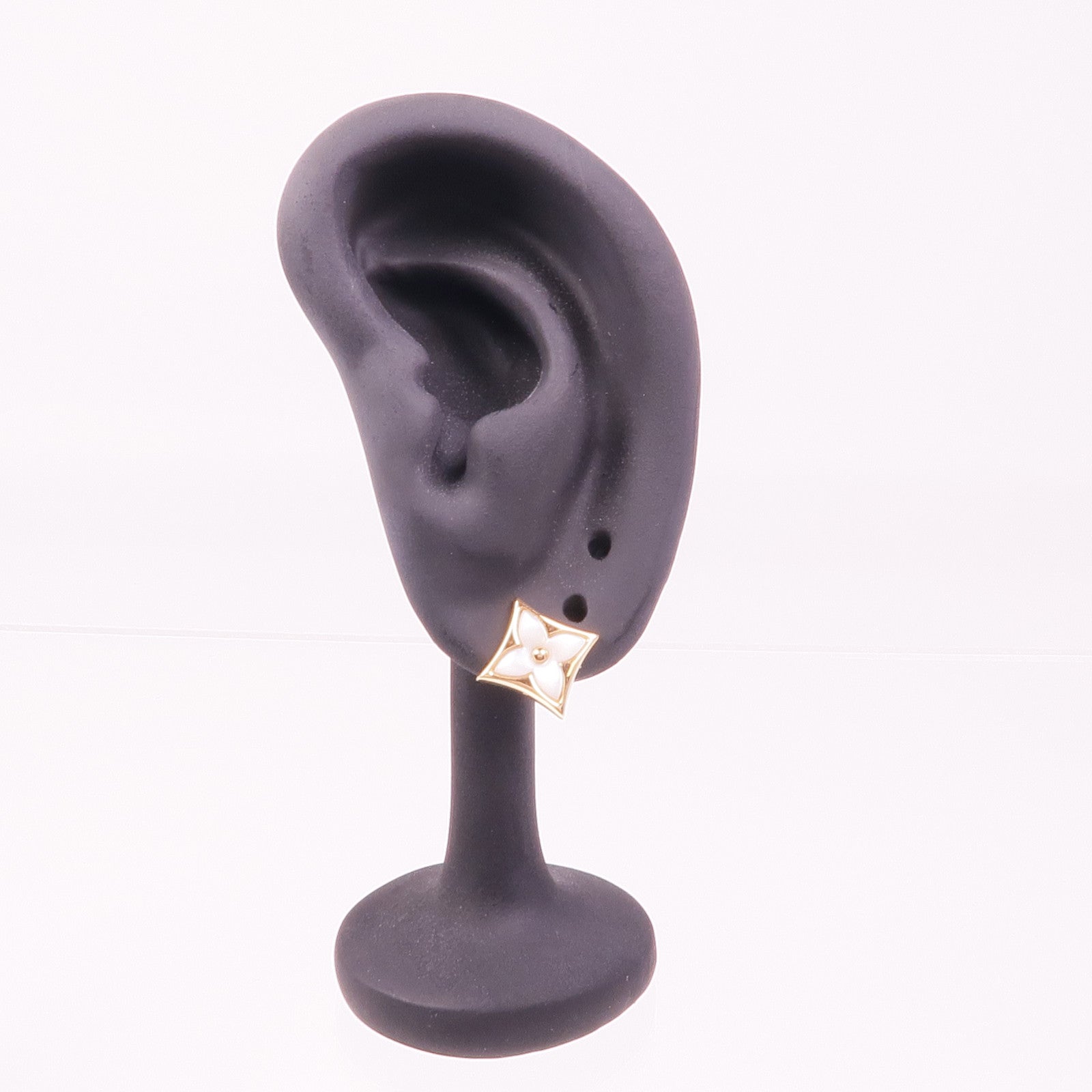 LOUIS VUITTON 18K玫瑰金Color Blossom Star Ear Stud珍珠母貝耳環